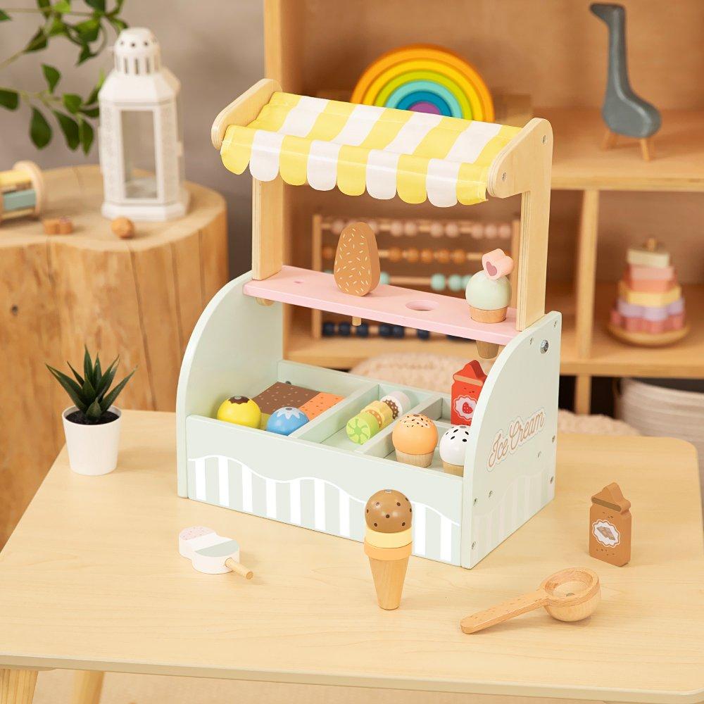 Multi - Tooky Toy - Wooden Ice Cream Parlour Playset - 2