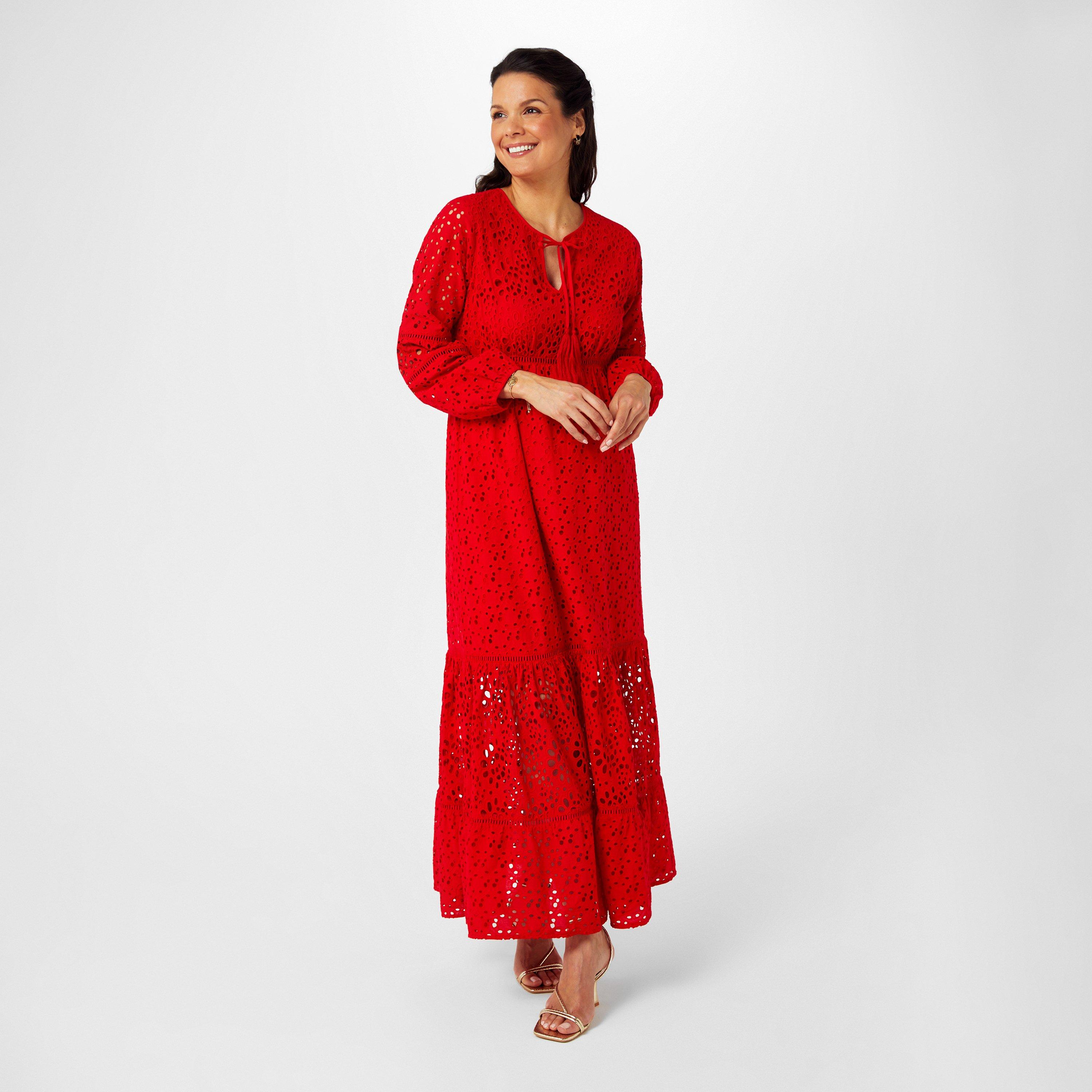 Red - Biba - Broderie Dress - 1