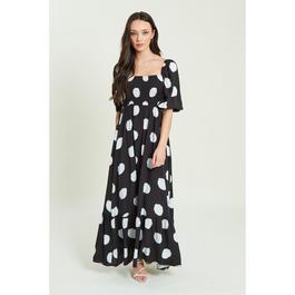 Be You Shirred Shirred Puff Sleeve Midi Dress