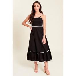 Be You Cotton Cotton Trim Midi Dress