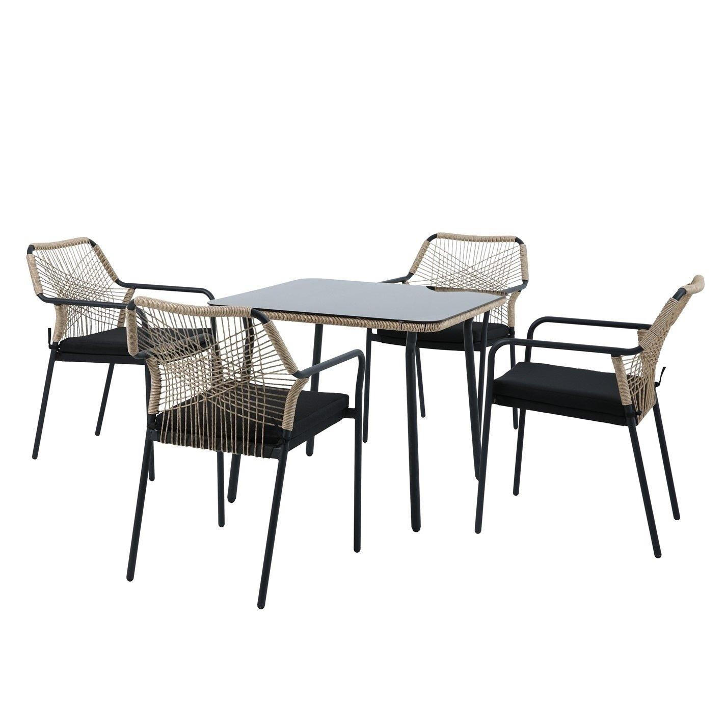 Black / Natural - Studio - Lisbon 5 Piece Dining Set - 2