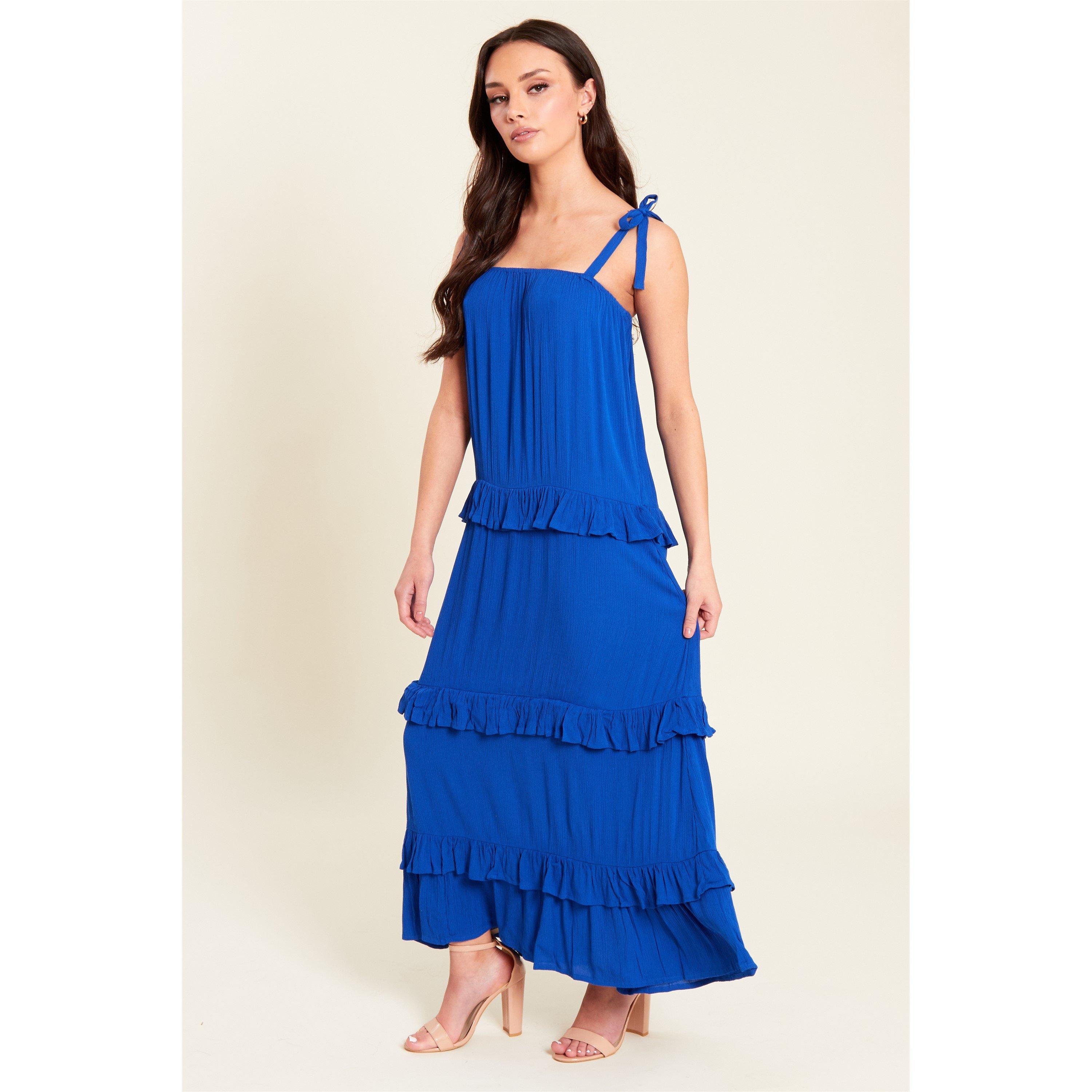 Blue - Be You - Strappy Tiered Crinkle Maxi Dress - 3