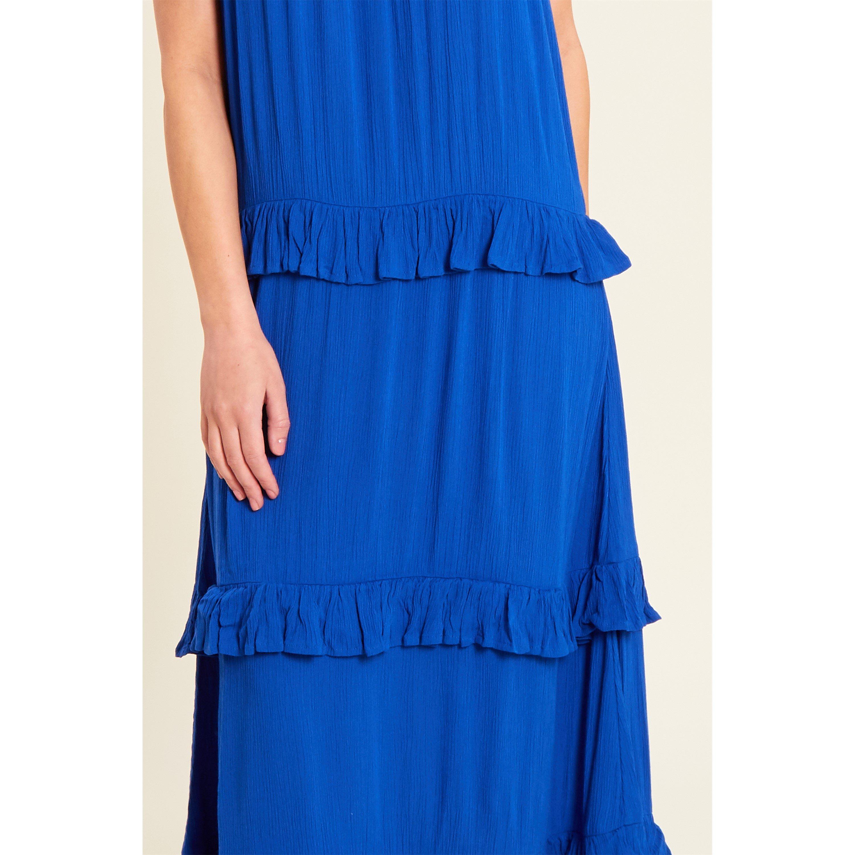 Blue - Be You - Strappy Tiered Crinkle Maxi Dress - 4