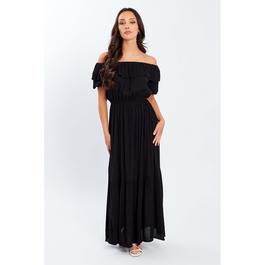 Be You Bardot Bardot Crinkle Maxi Dress