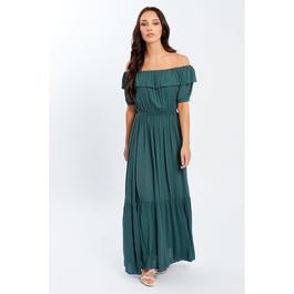 Be You Bardot Bardot Crinkle Maxi Dress