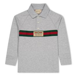 Gucci Long Sleeve Logo Polo Shirt Junior