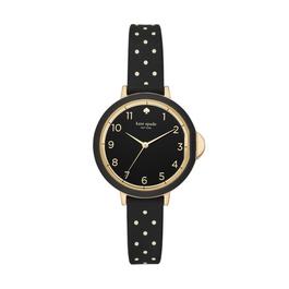 Kate Spade New York Park Row Three Hand Black and White Dot Silicone Watch KSW1355