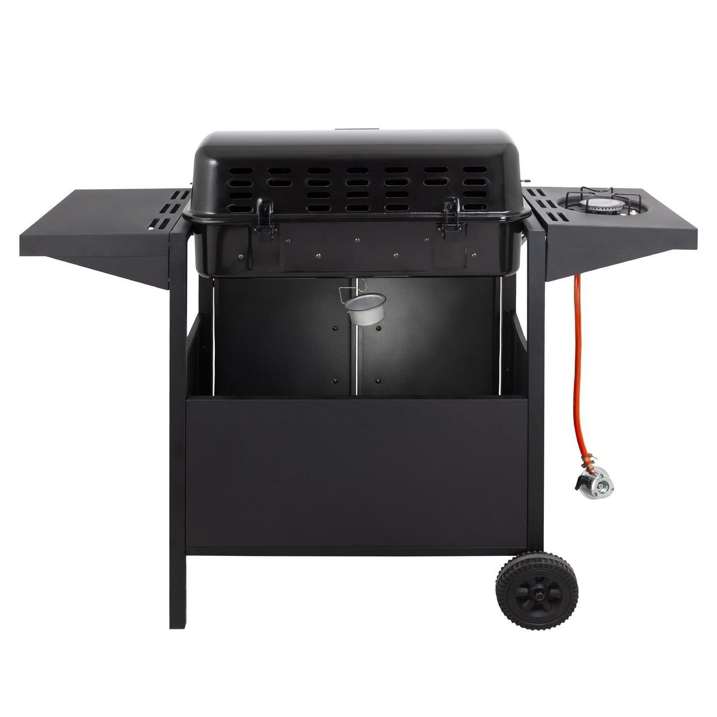Black - George Foreman - George Foreman 4 Burner BBQ with sideplate - 11