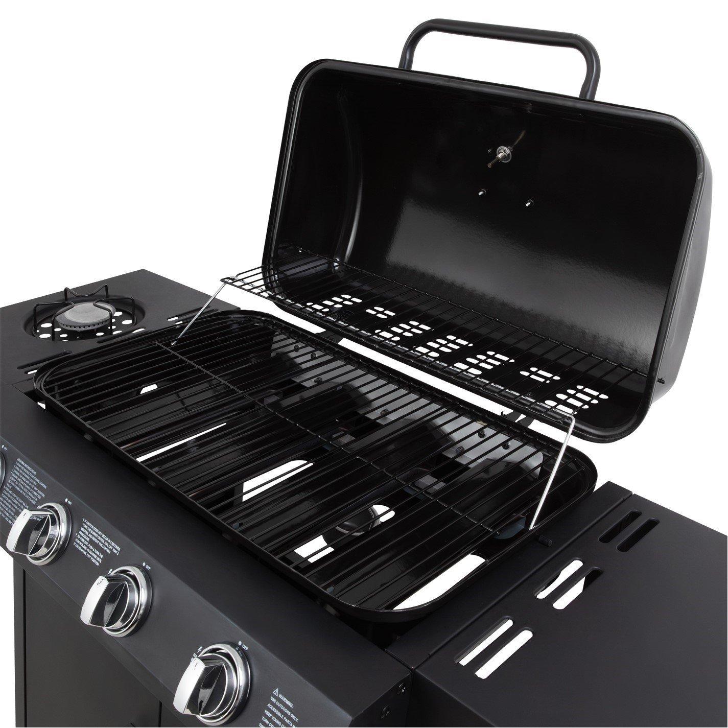 Black - George Foreman - George Foreman 4 Burner BBQ with sideplate - 7