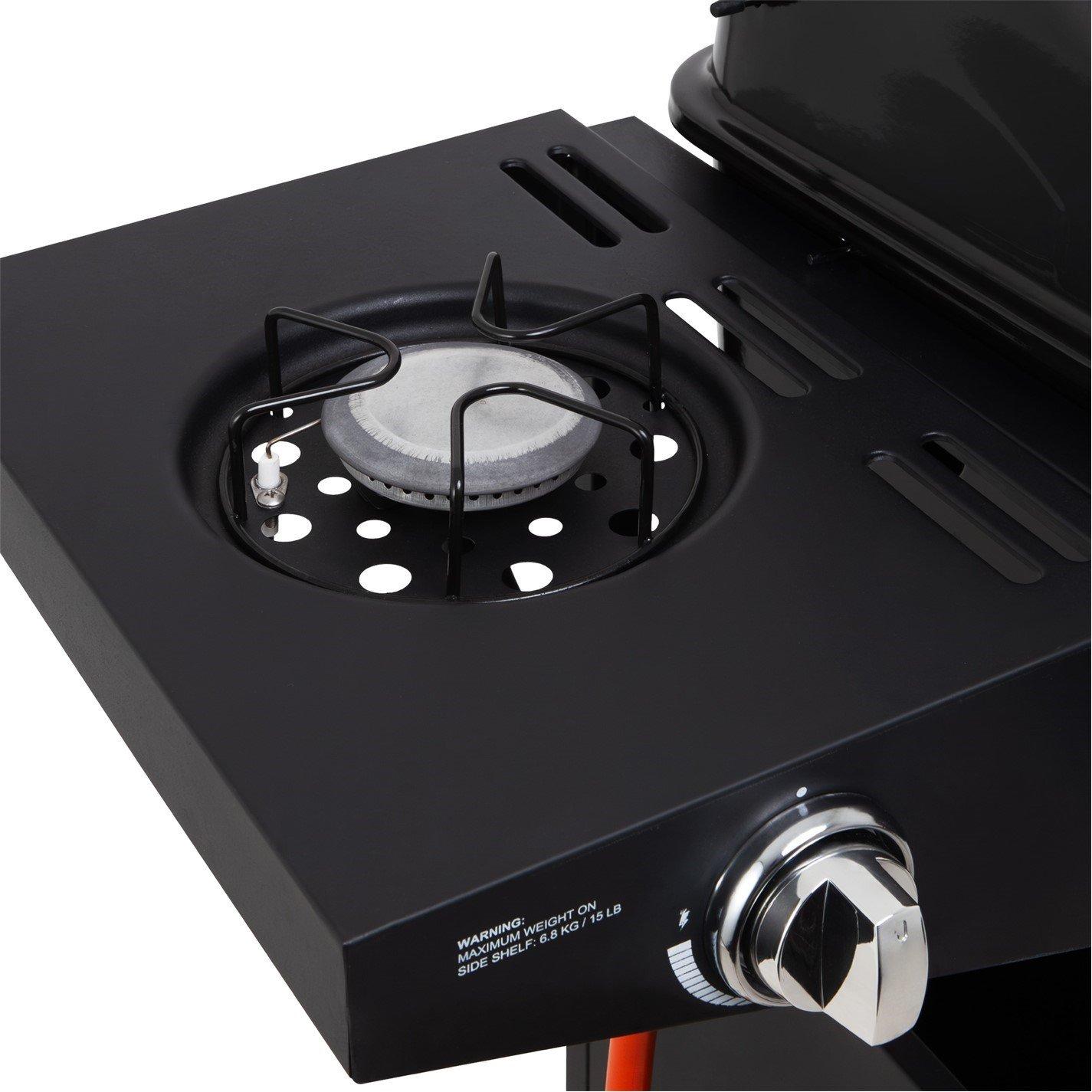 Black - George Foreman - George Foreman 4 Burner BBQ with sideplate - 10