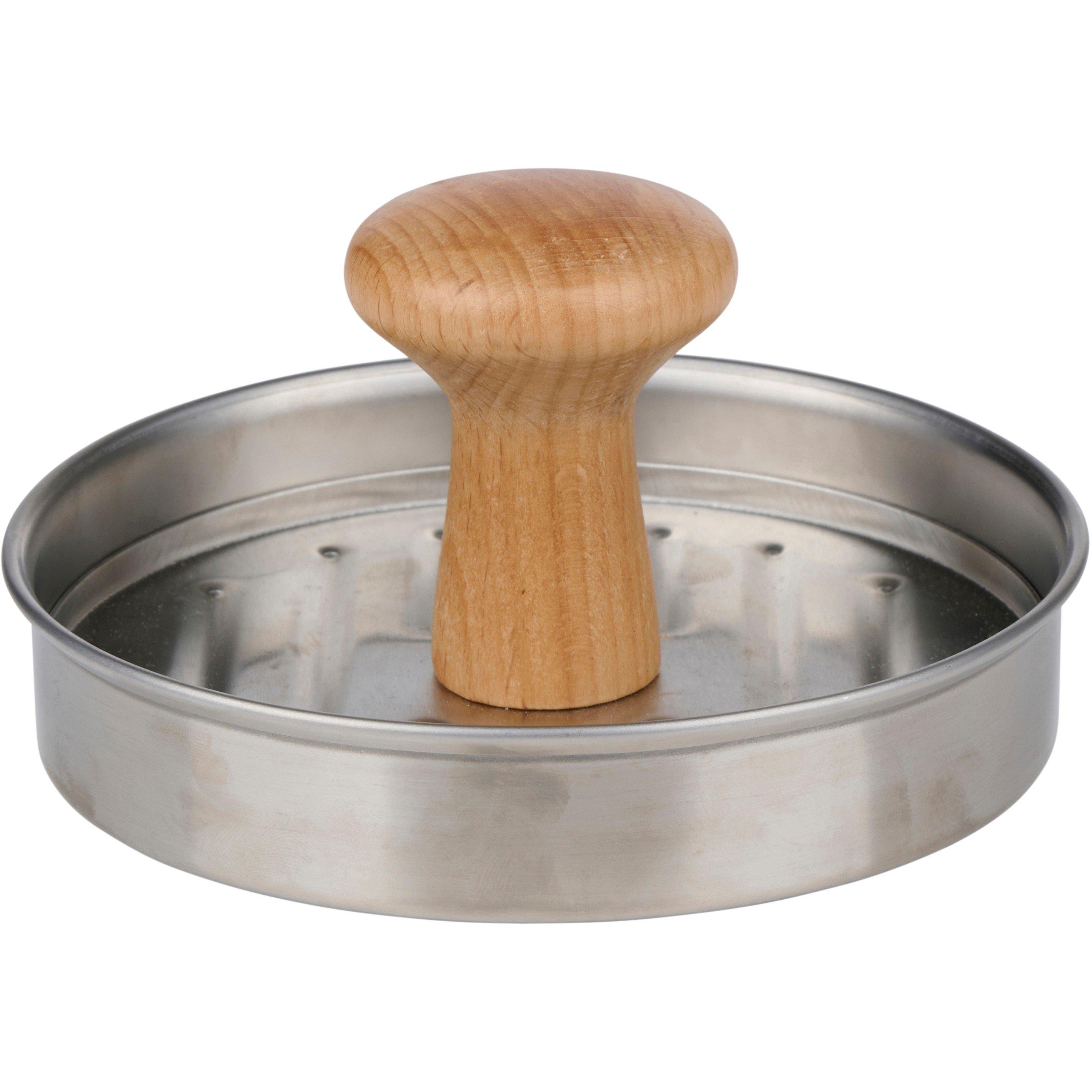 Silver - Edco - ALPINA Hamburger Press 13x13x6cm for BBQ - 2