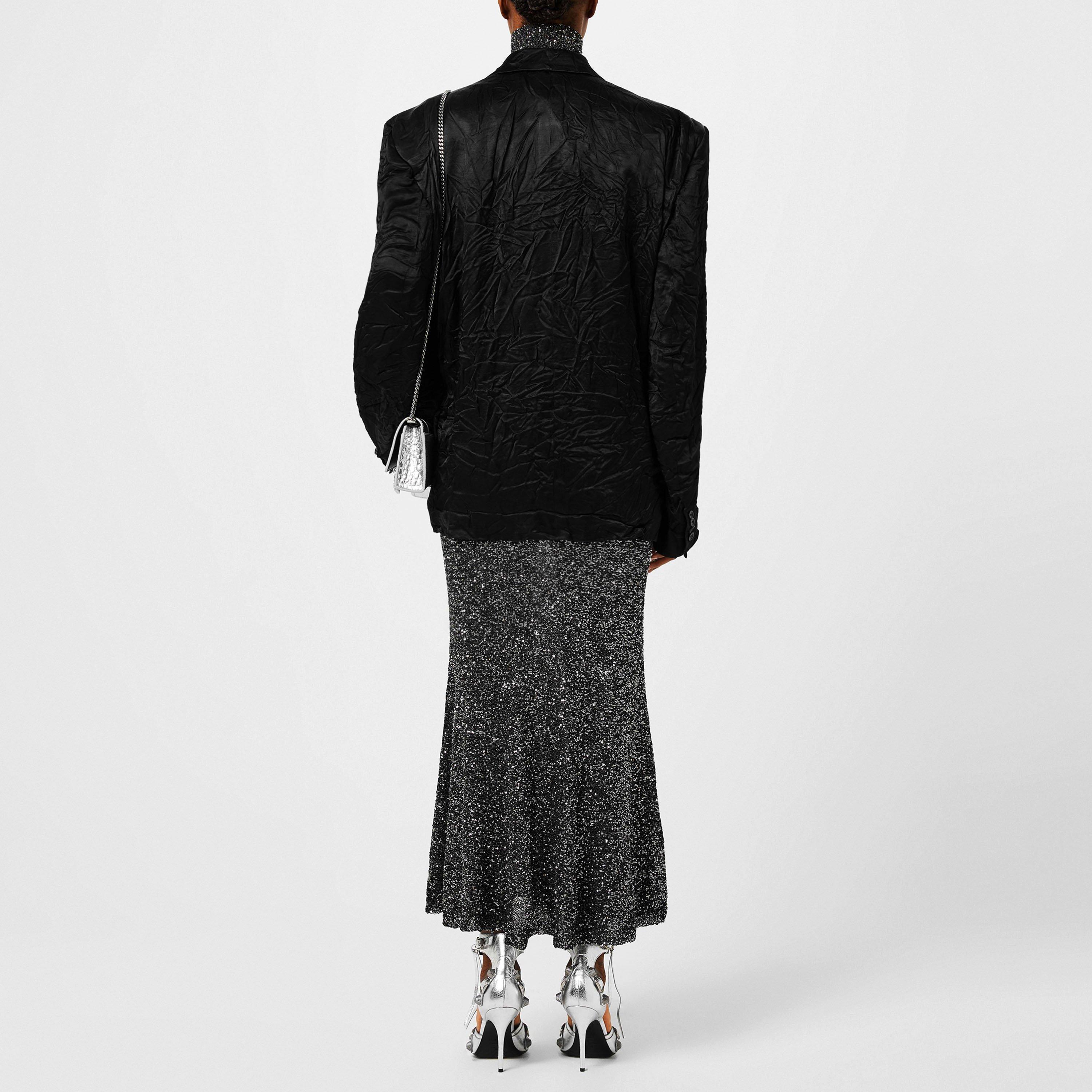 Black/Silver - Balenciaga - Sequinned Long Dress - 3