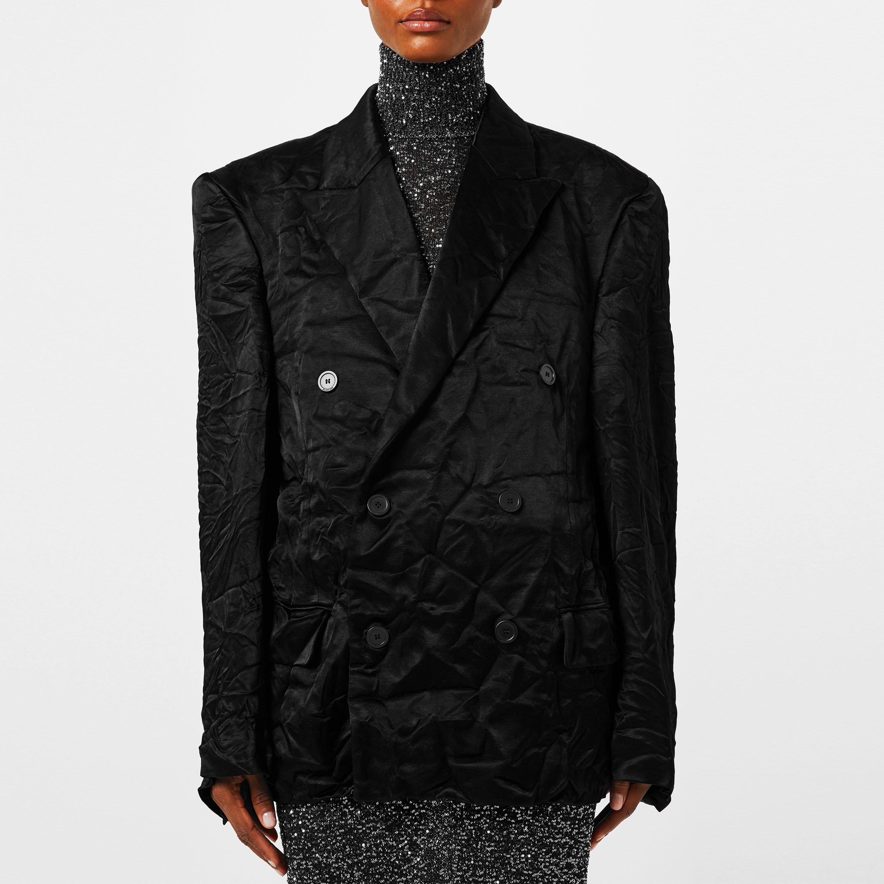 Black/Silver - Balenciaga - Sequinned Long Dress - 4