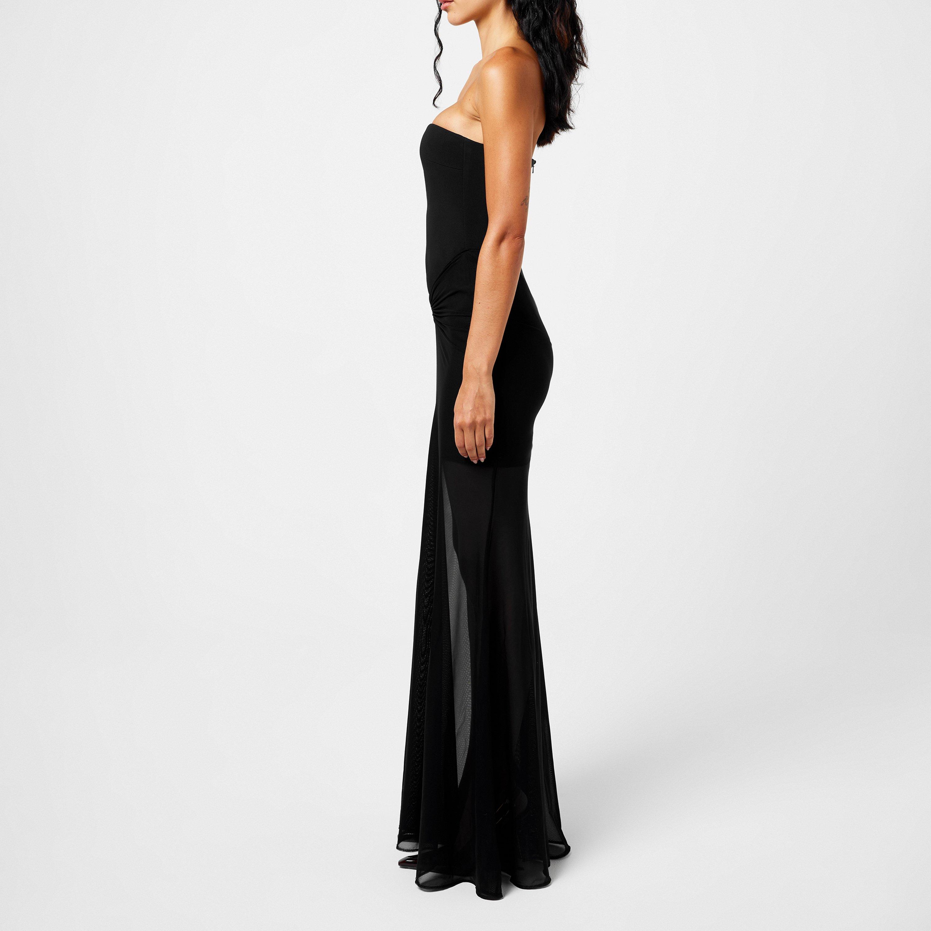 Black - David Koma - Women's Ruched Waistline Strapless Maxi Dress - 2