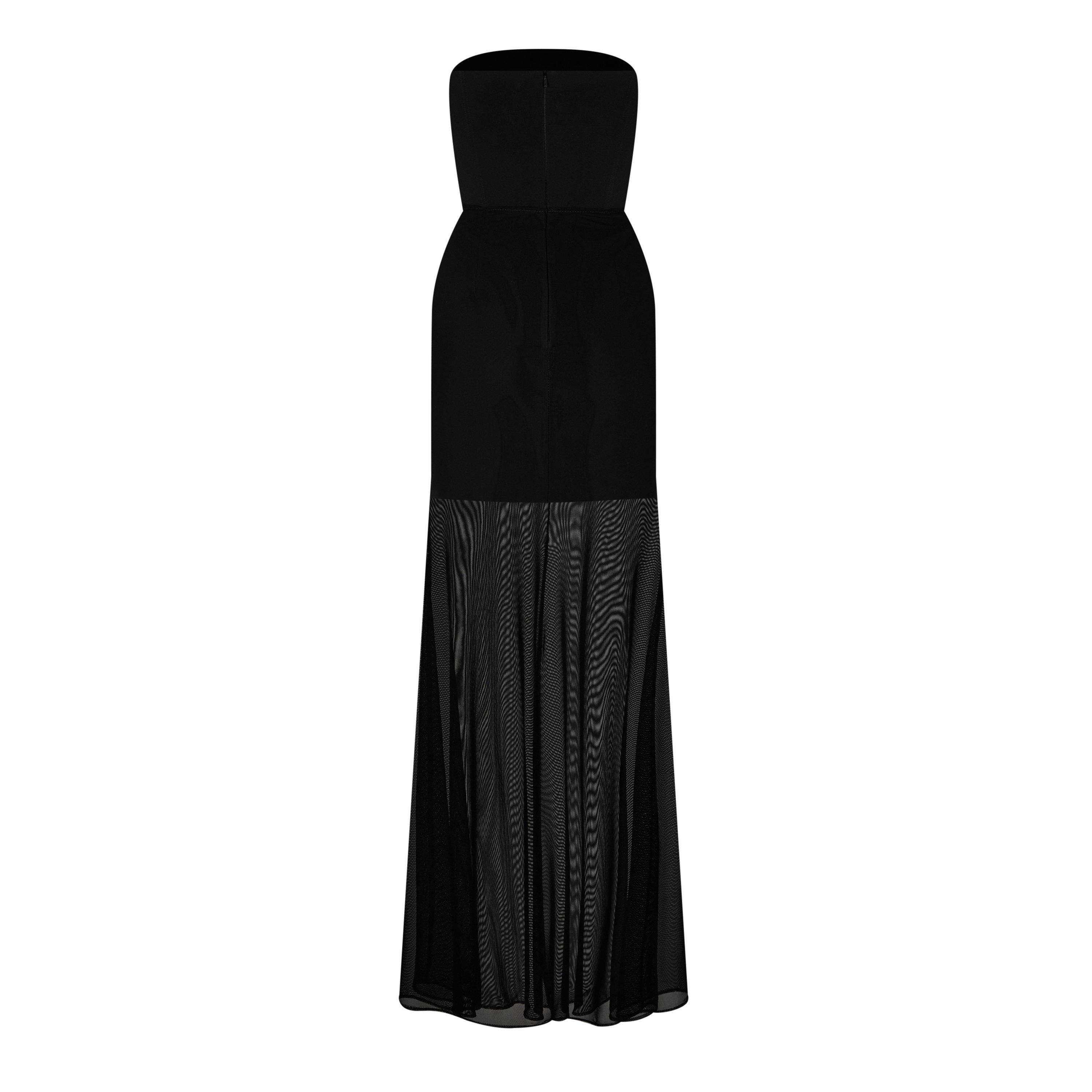 Black - David Koma - Women's Ruched Waistline Strapless Maxi Dress - 6