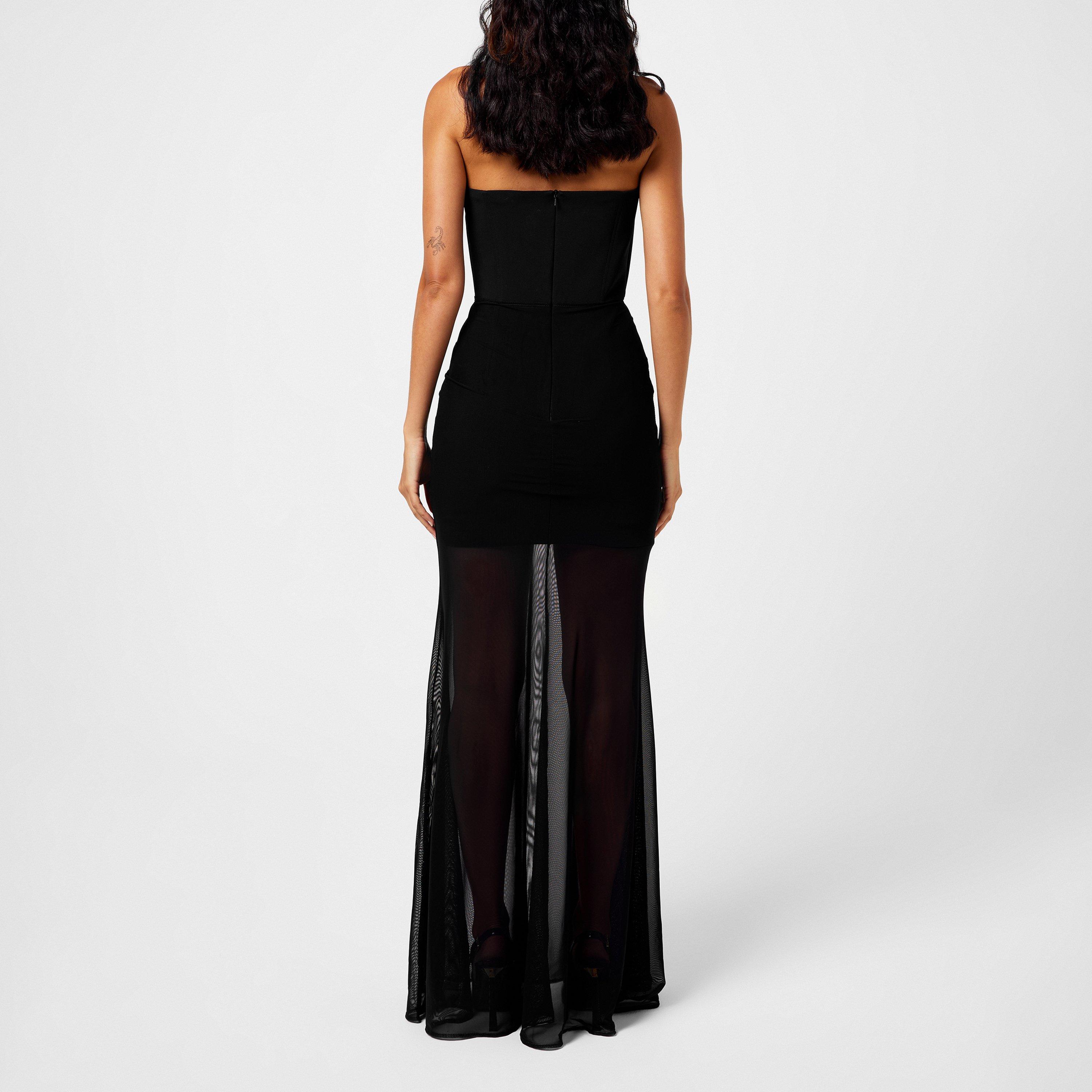 Black - David Koma - Women's Ruched Waistline Strapless Maxi Dress - 3