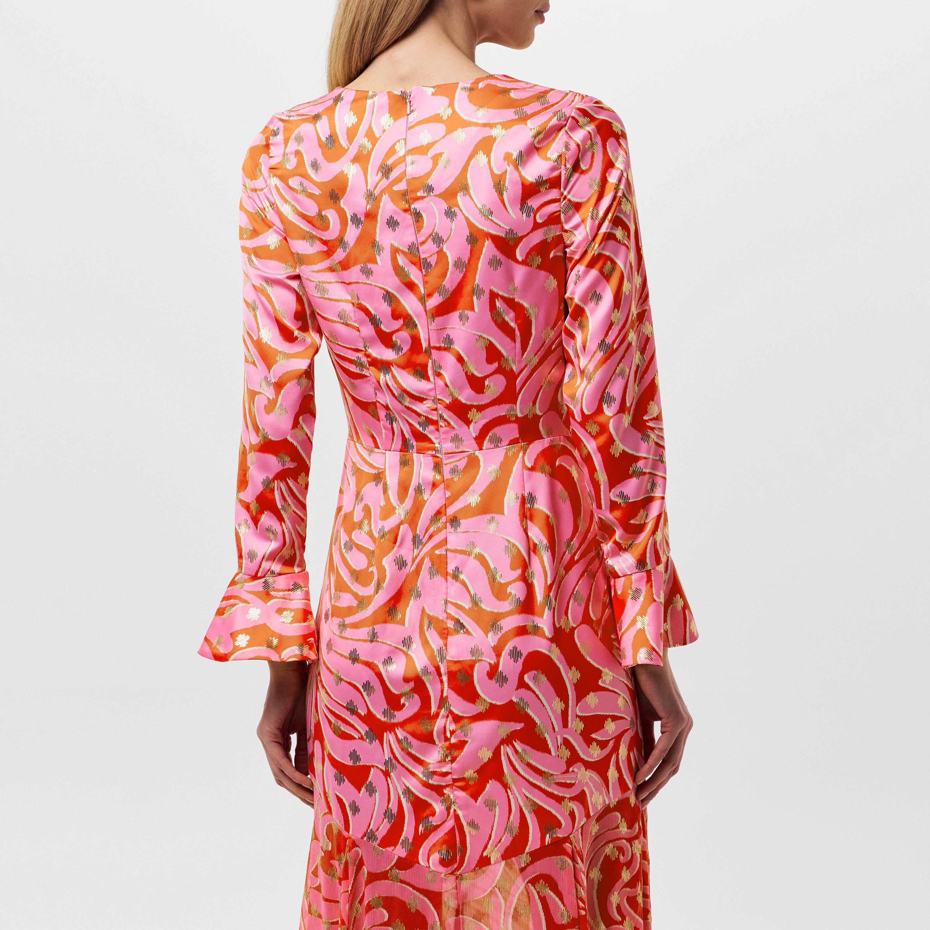 Pink/Red - Never Fully Dressed - Women's Eliza Swirl A-Line Dress - 4