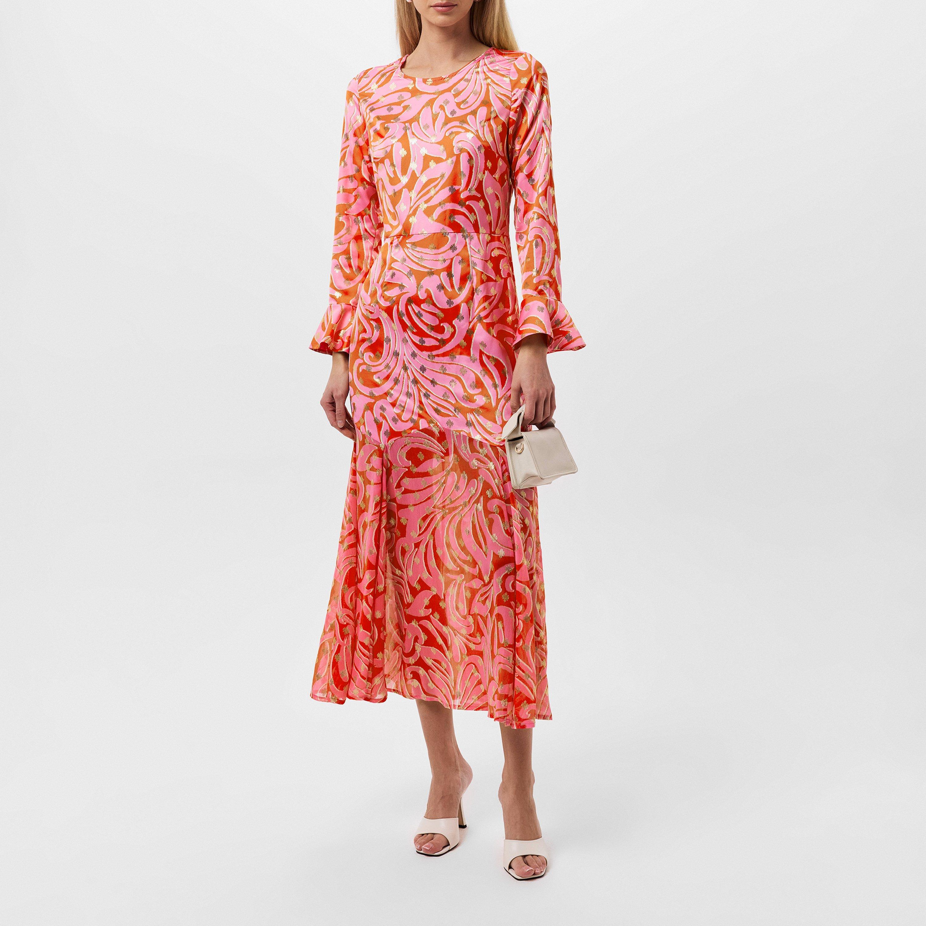 Pink/Red - Never Fully Dressed - Women's Eliza Swirl A-Line Dress - 6