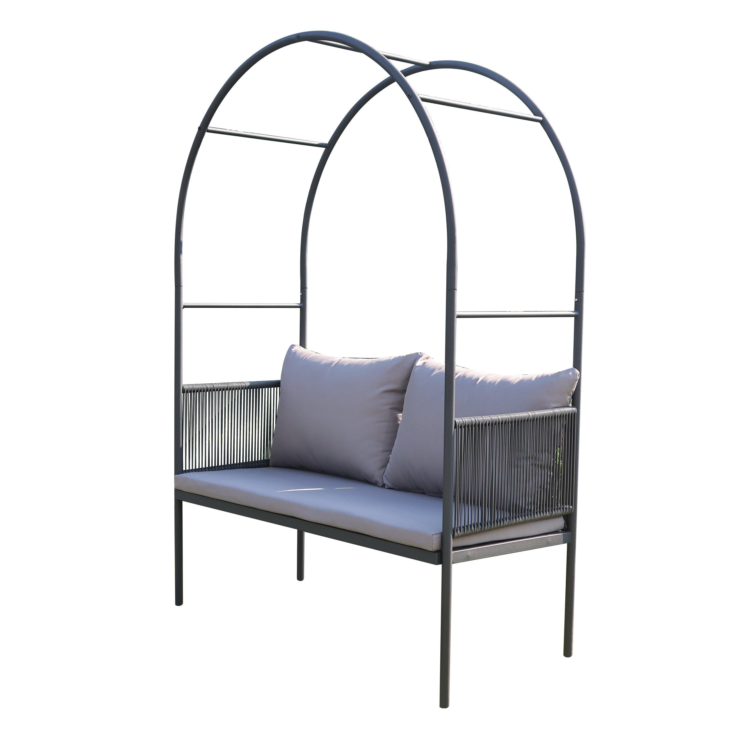 Linea Modern Arched Metal Garden Bench | FRASERS