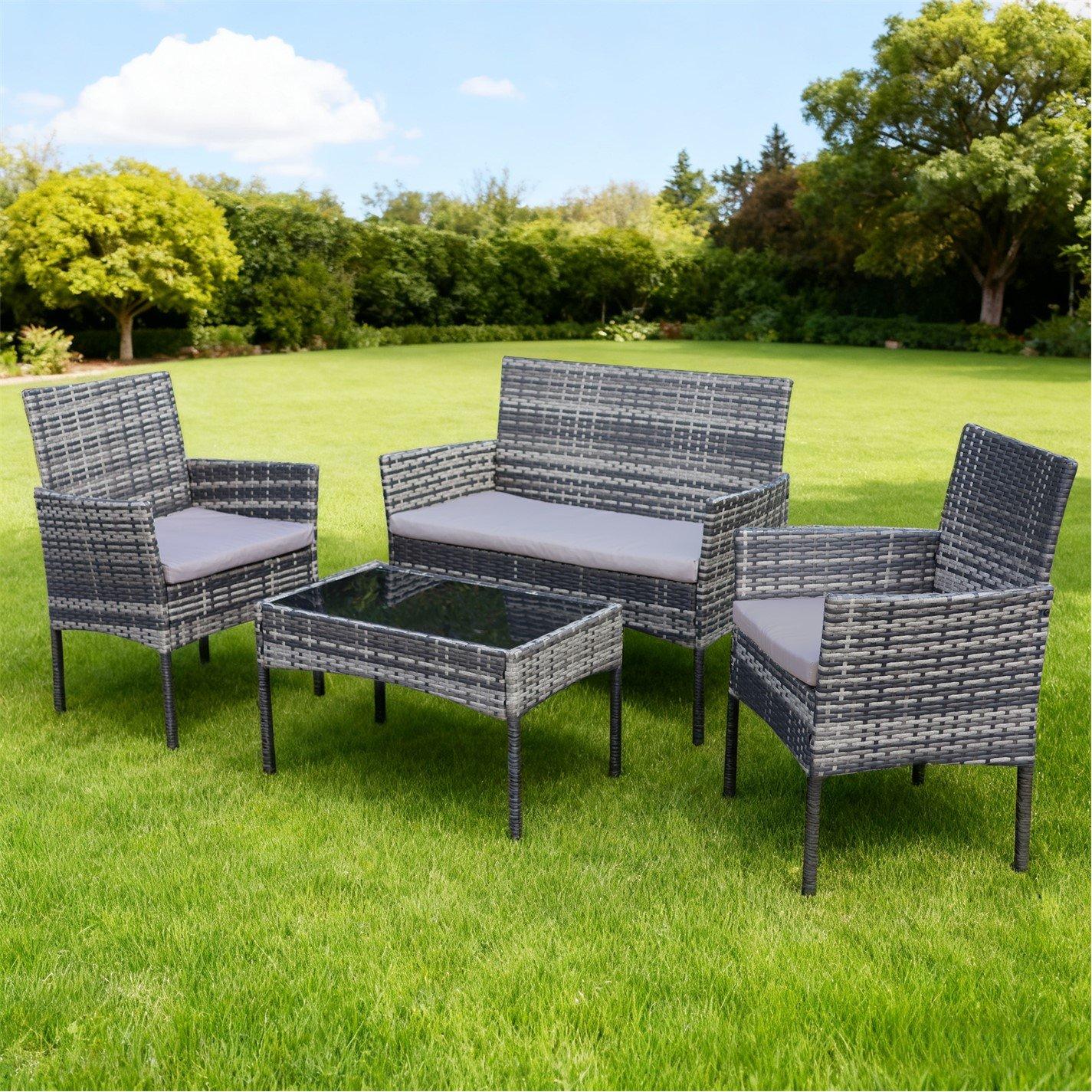 Grey/Black - Linea - Linea  Fiji 4pc Lounge 63 - 1