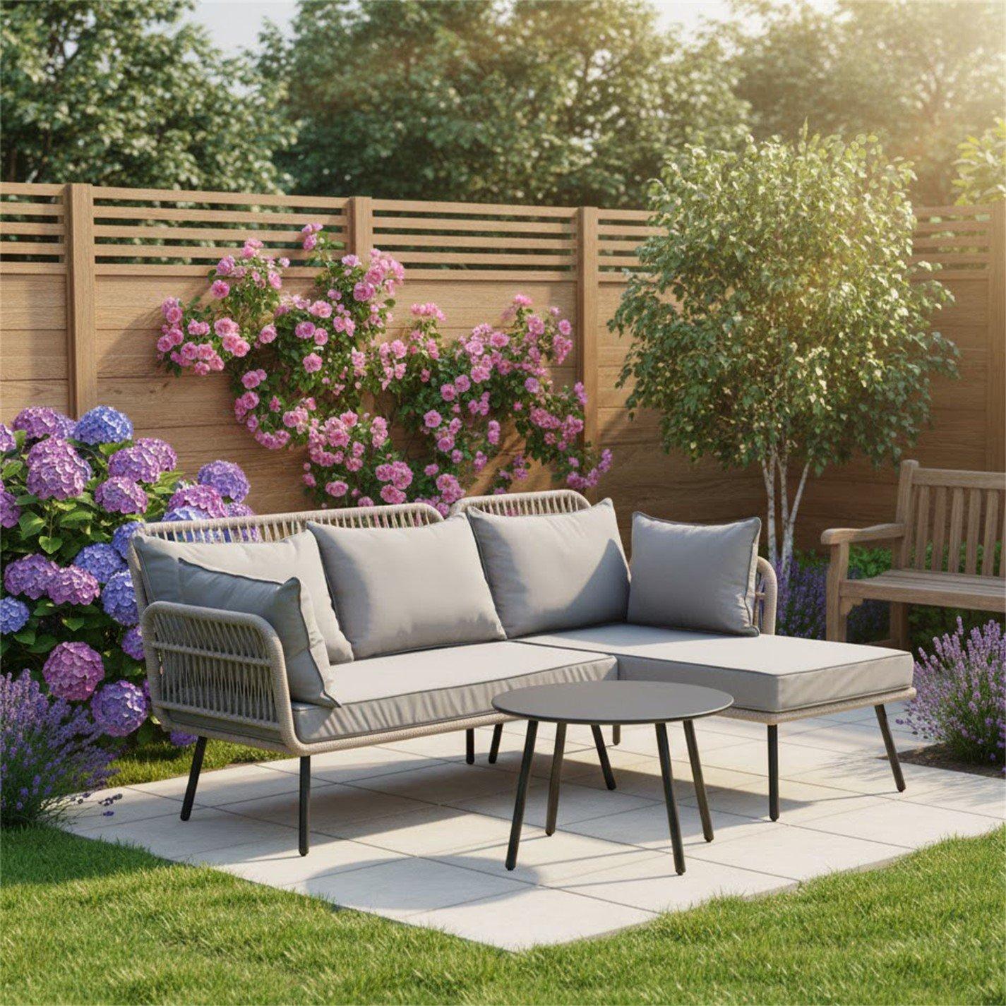 Nat/Grey - Linea - Garden Furniture Set - 1