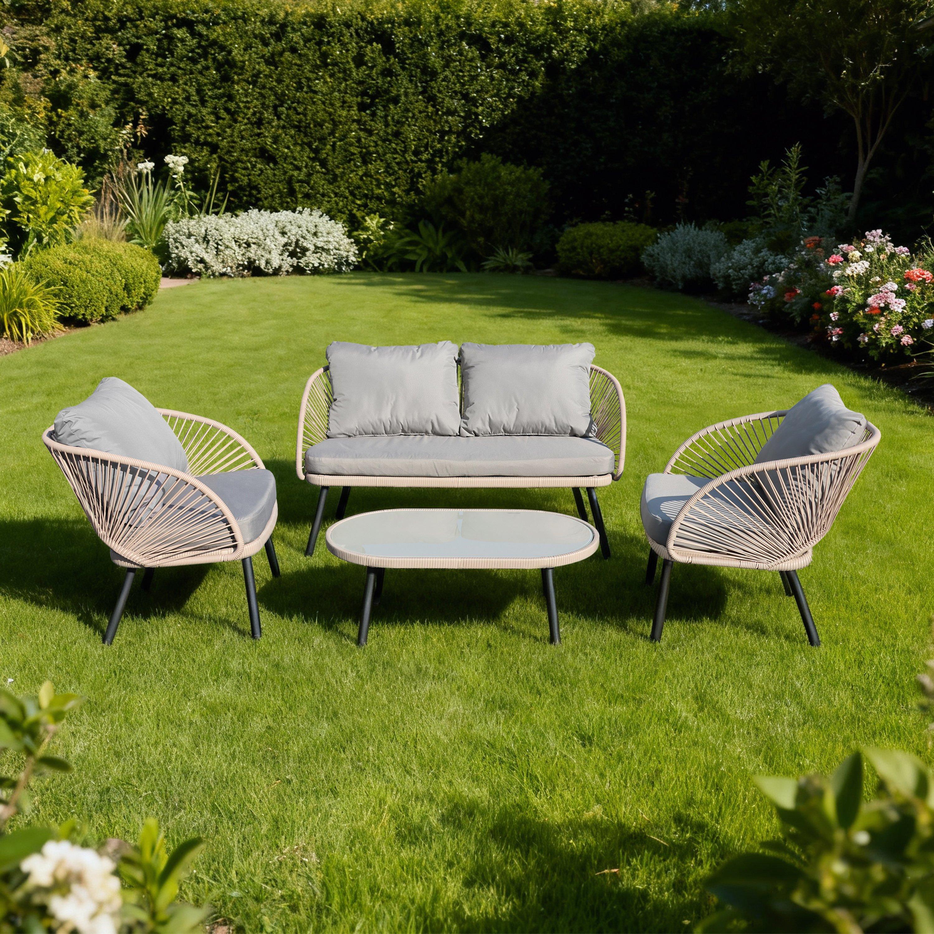 Nat/Grey - Linea - Garden Furniture Set - 1