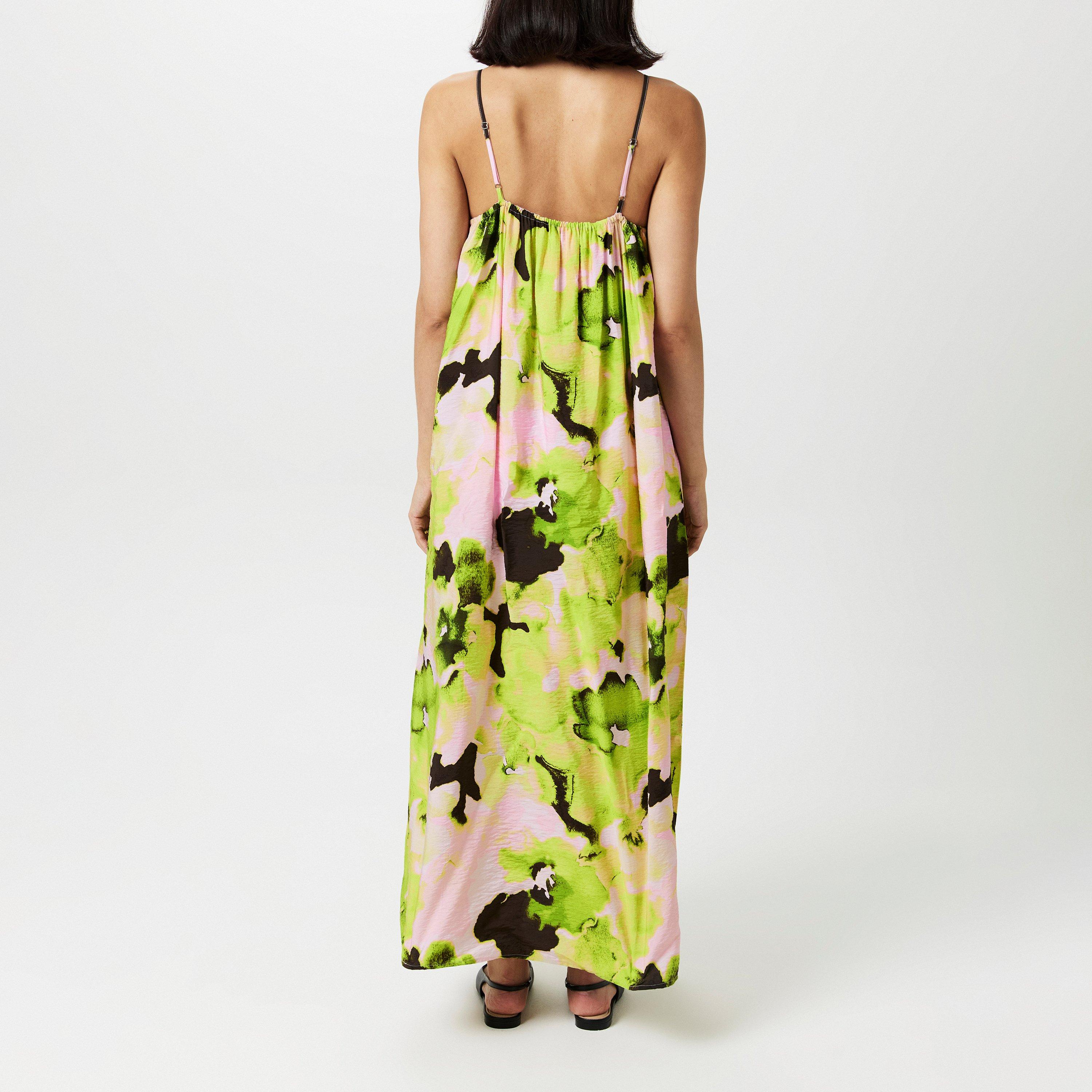 Verde Lime AOP - Selected Femme - Women's Helinda Maxi Dress - 3