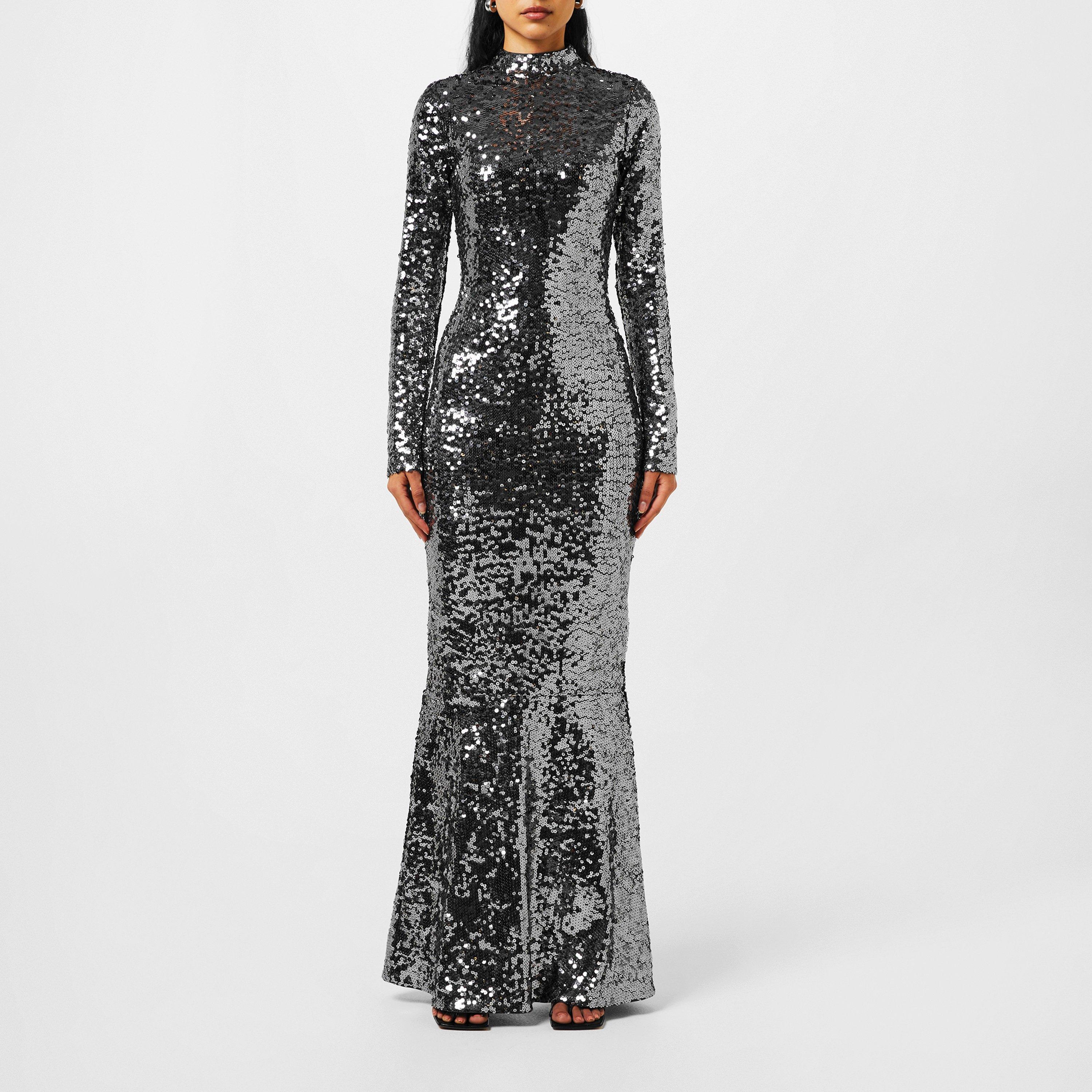 Gunmetal 001 - Good American - Women's Sequin Maxi Dress - 1