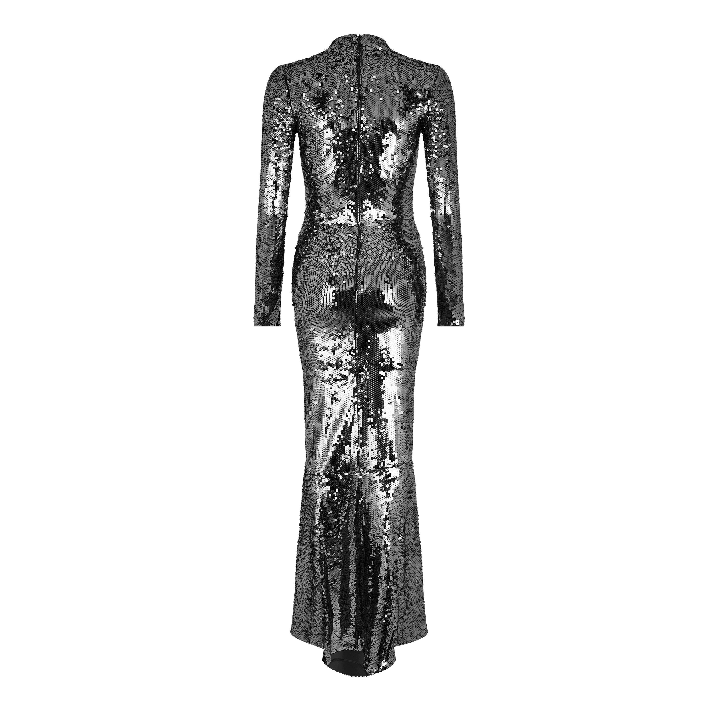 Gunmetal 001 - Good American - Women's Sequin Maxi Dress - 6