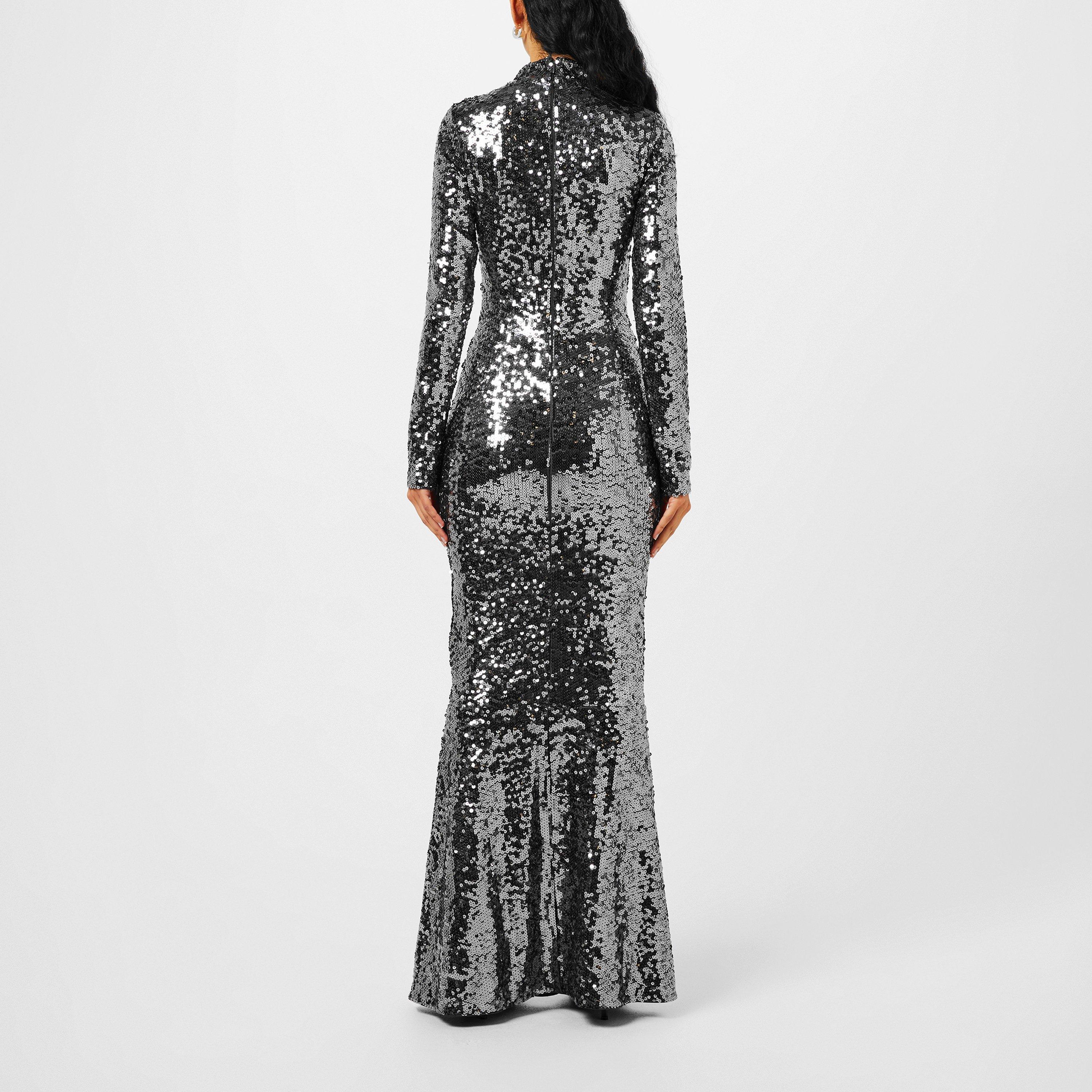 Gunmetal 001 - Good American - Women's Sequin Maxi Dress - 3