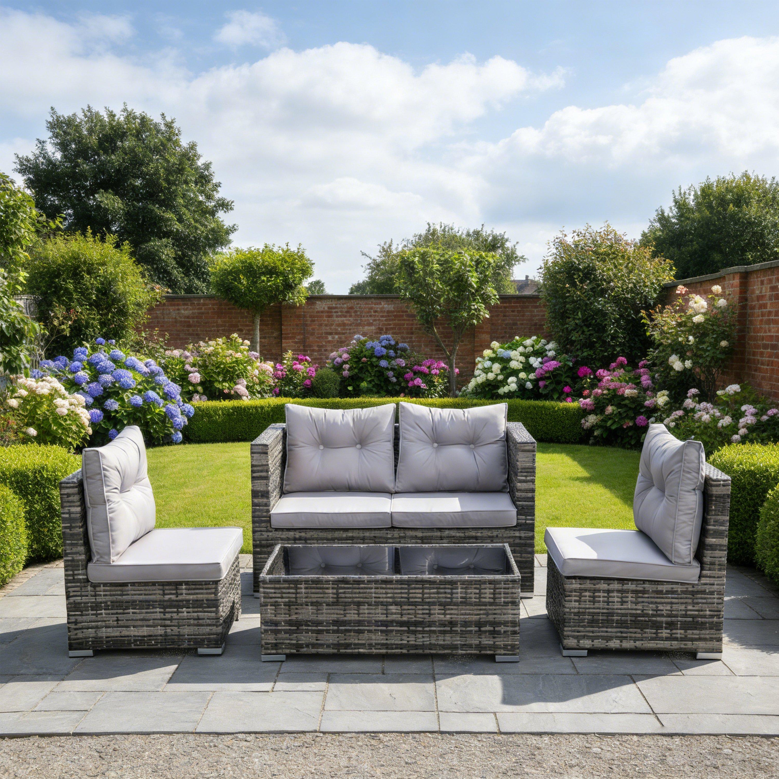 Grey/Black - Linea - Garden Furniture Set - 1