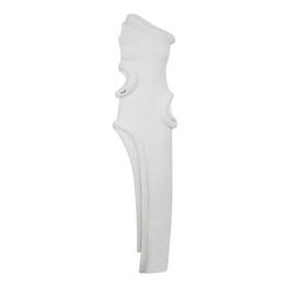 Off White Asymmetrical Long Dress