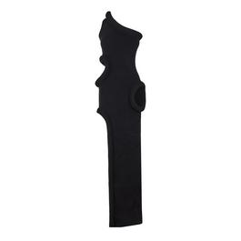 Off White Asymmetrical Long Dress