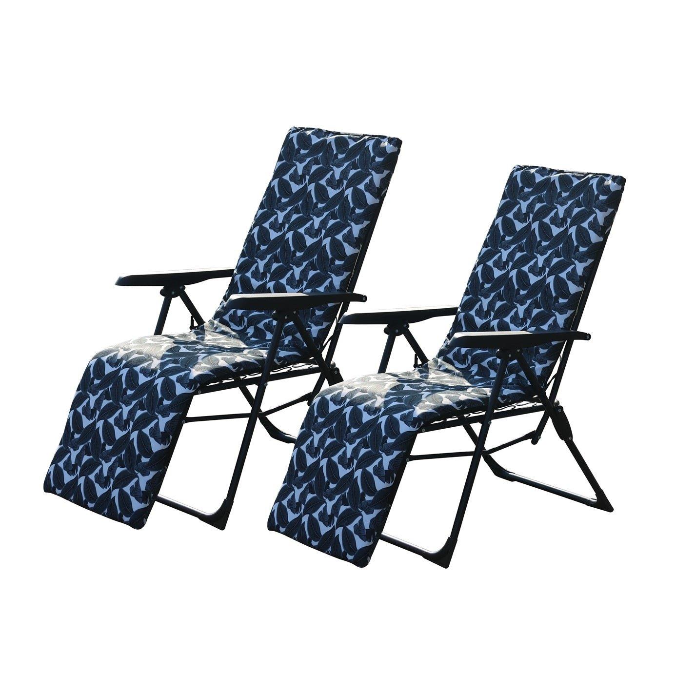 Palm Print Blk - Linea - Linea  Comfy 2pc Recli 63 - 2