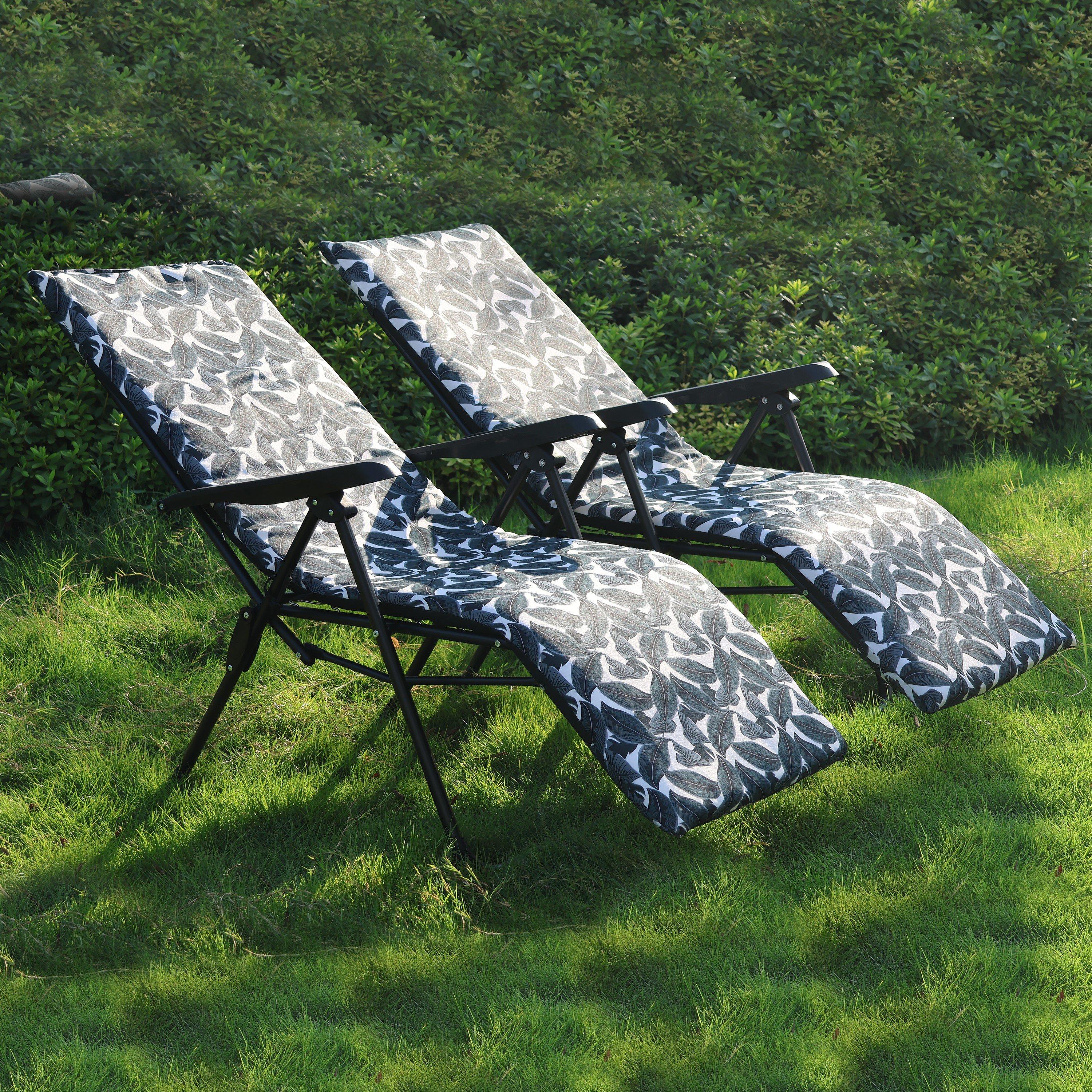 Palm Print Blk - Linea - Linea  Comfy 2pc Recli 63 - 3