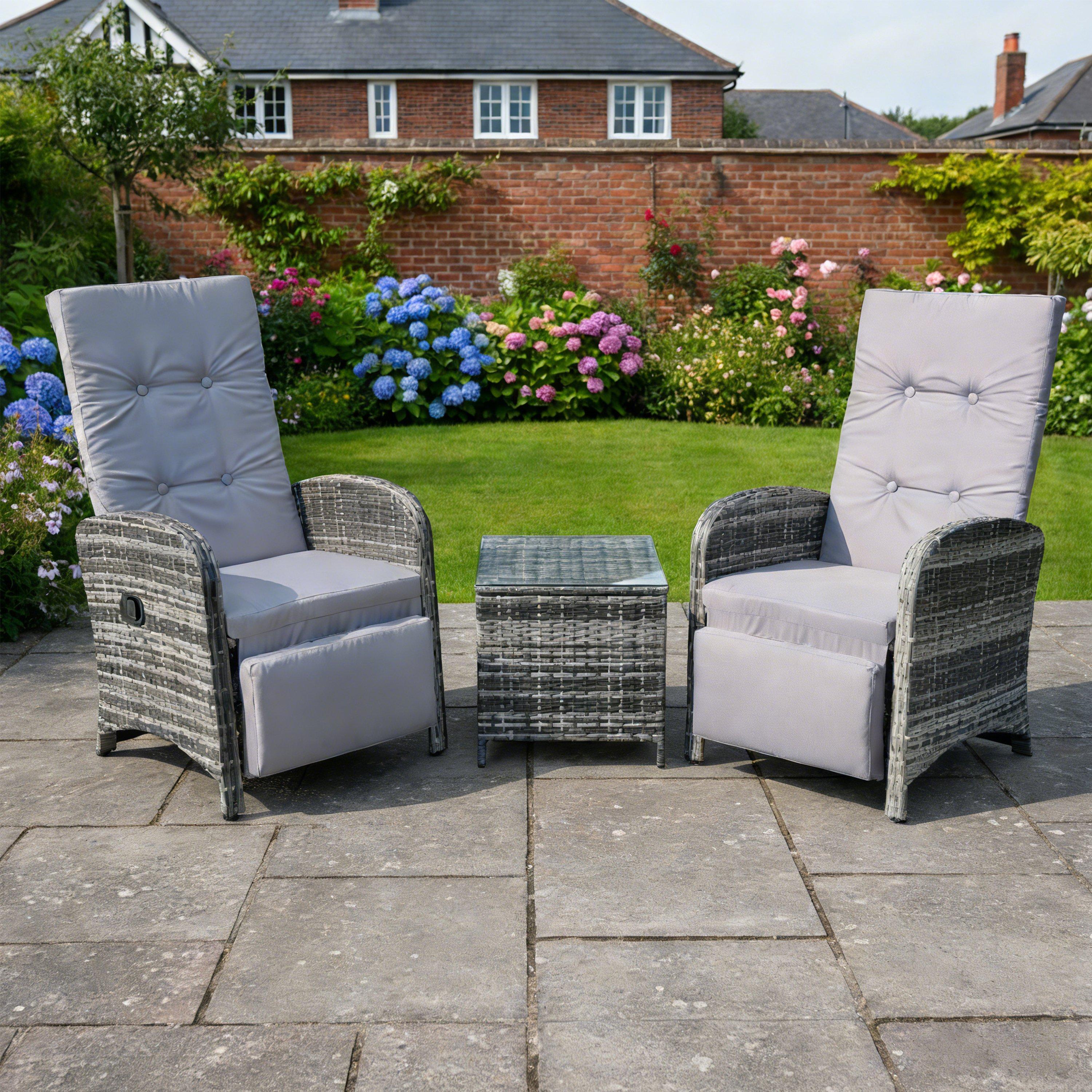 Linea  Grey/Black Seville 3Pc Rec 63
