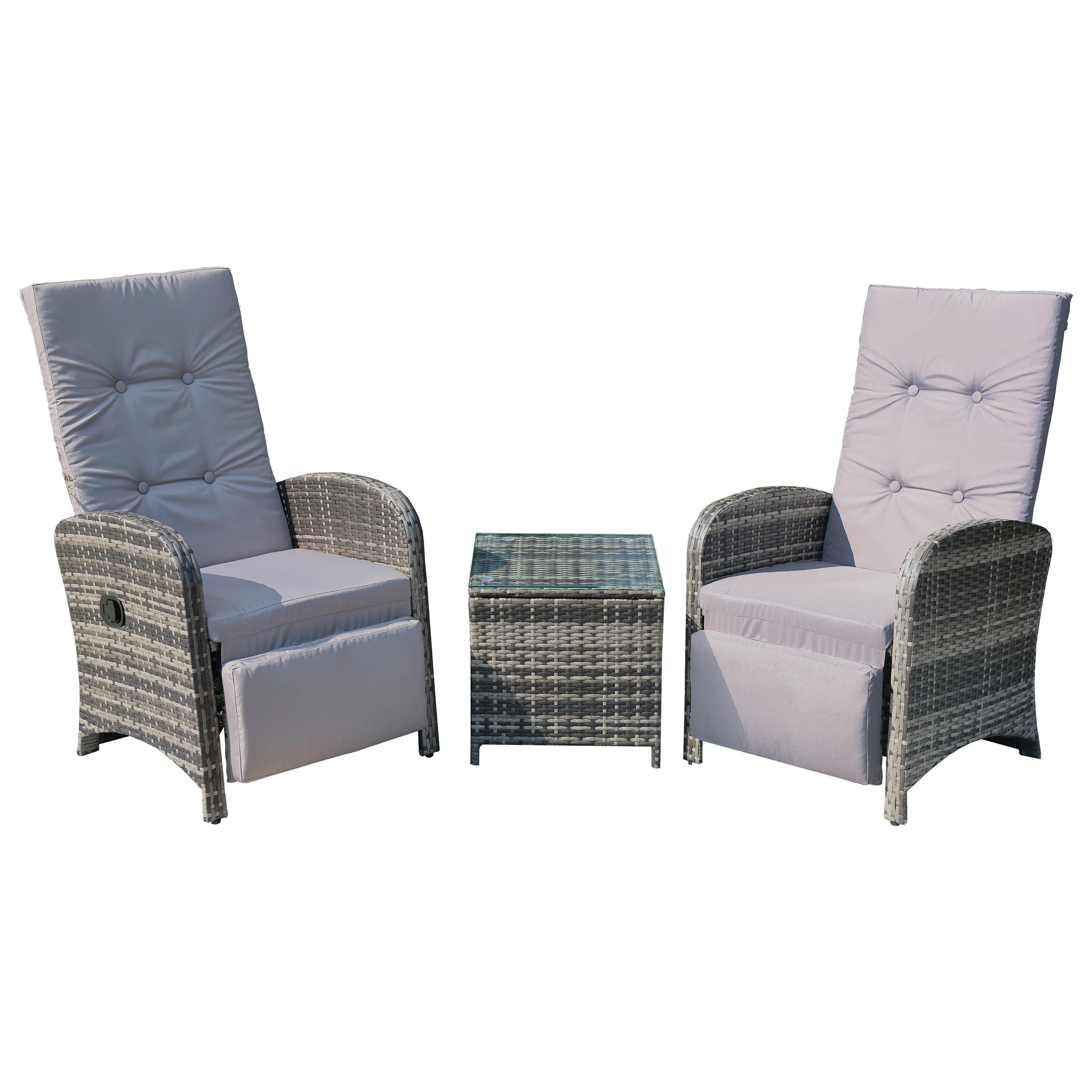 Grey/Black - Linea - Linea  Seville 3pc Rec 63 - 2