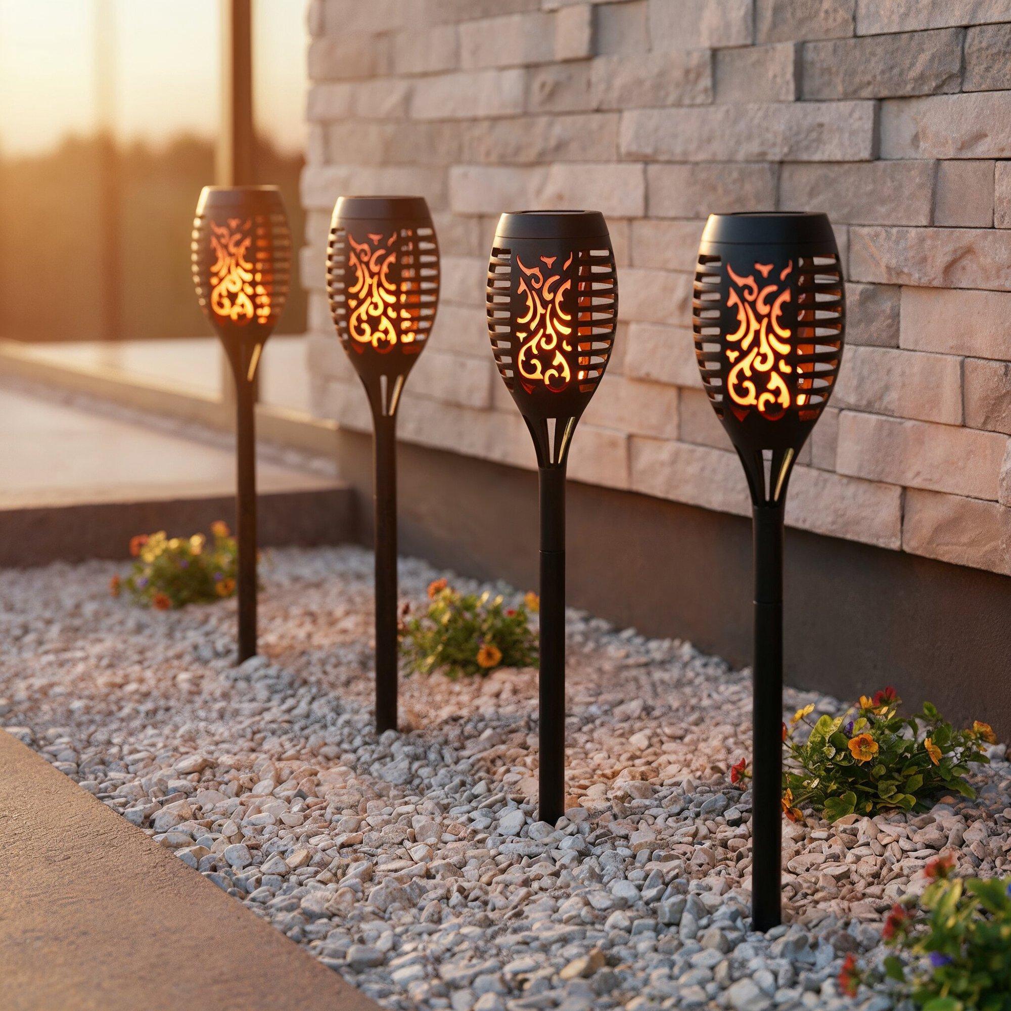LED - Streetwize - Solar Flickering Flame Stake Lights 4 Pack - 2