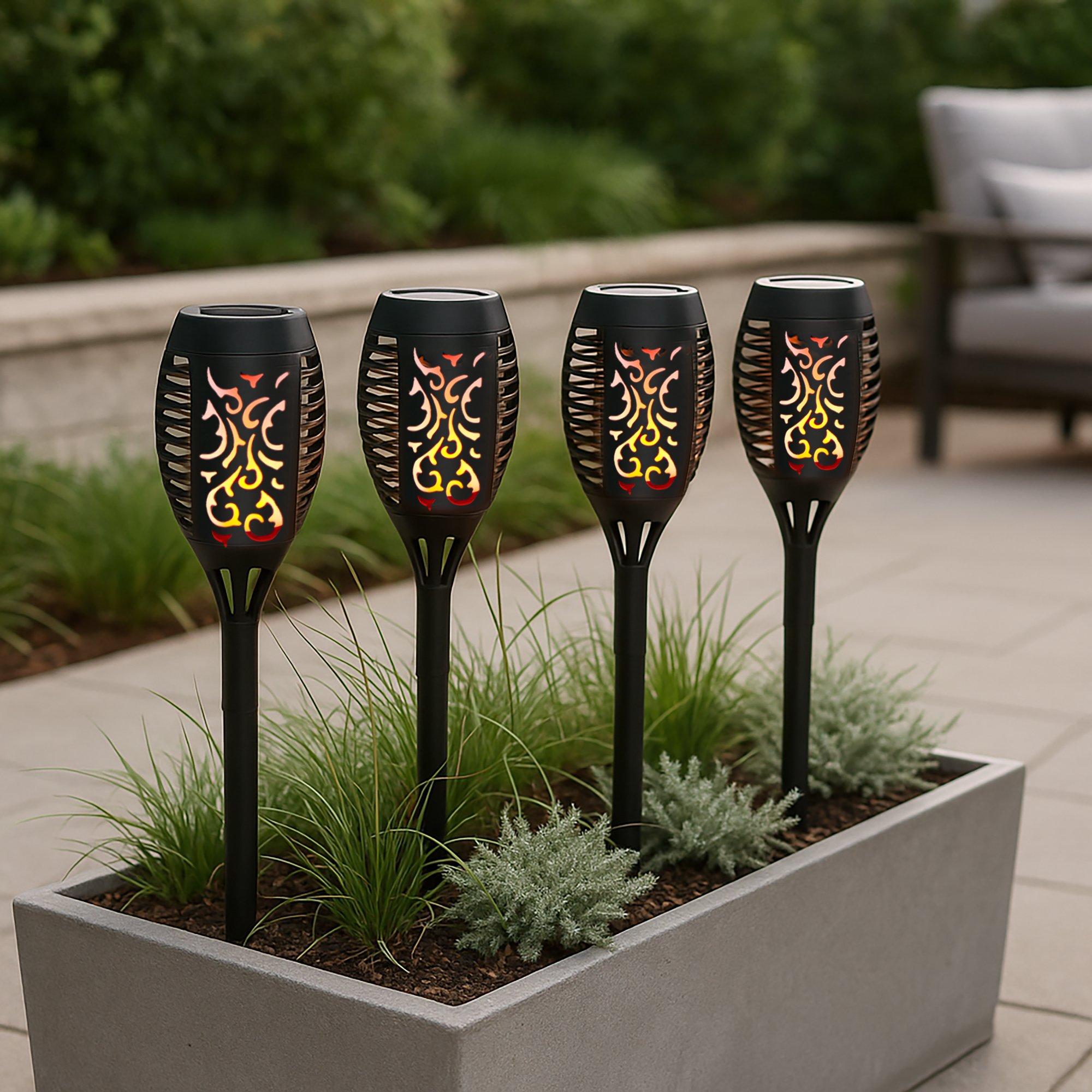 LED - Streetwize - Solar Flickering Flame Stake Lights 4 Pack - 5