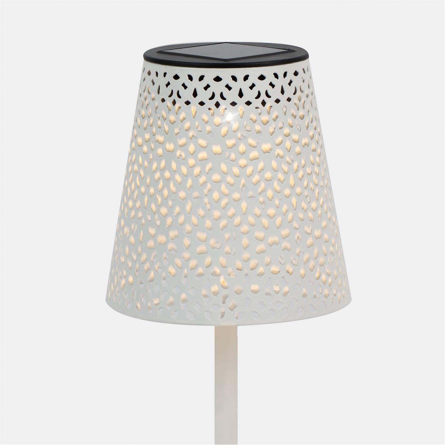 LED - Streetwize - Solar Table Lamp - White Patterned Design - 2