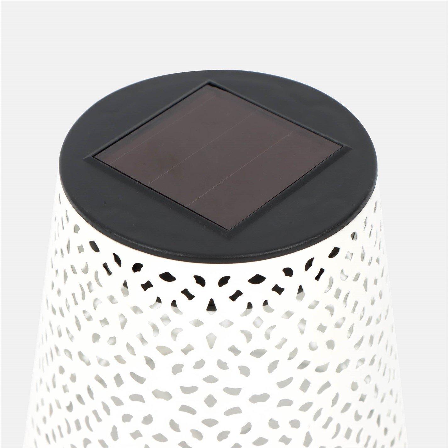 LED - Streetwize - Solar Table Lamp - White Patterned Design - 3