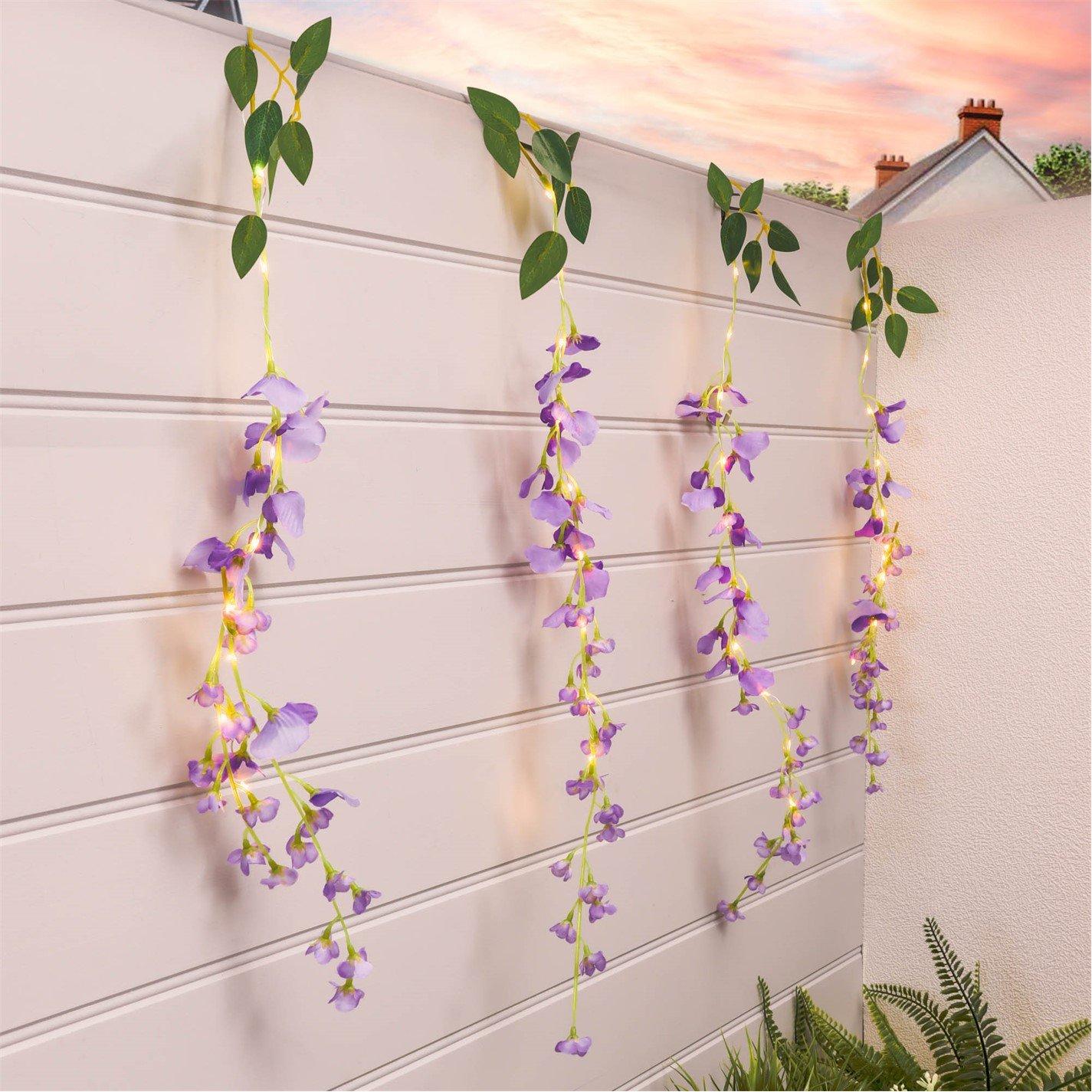 Lilac - Streetwize - Solar Decorative Wisteria Flower Lights - 1