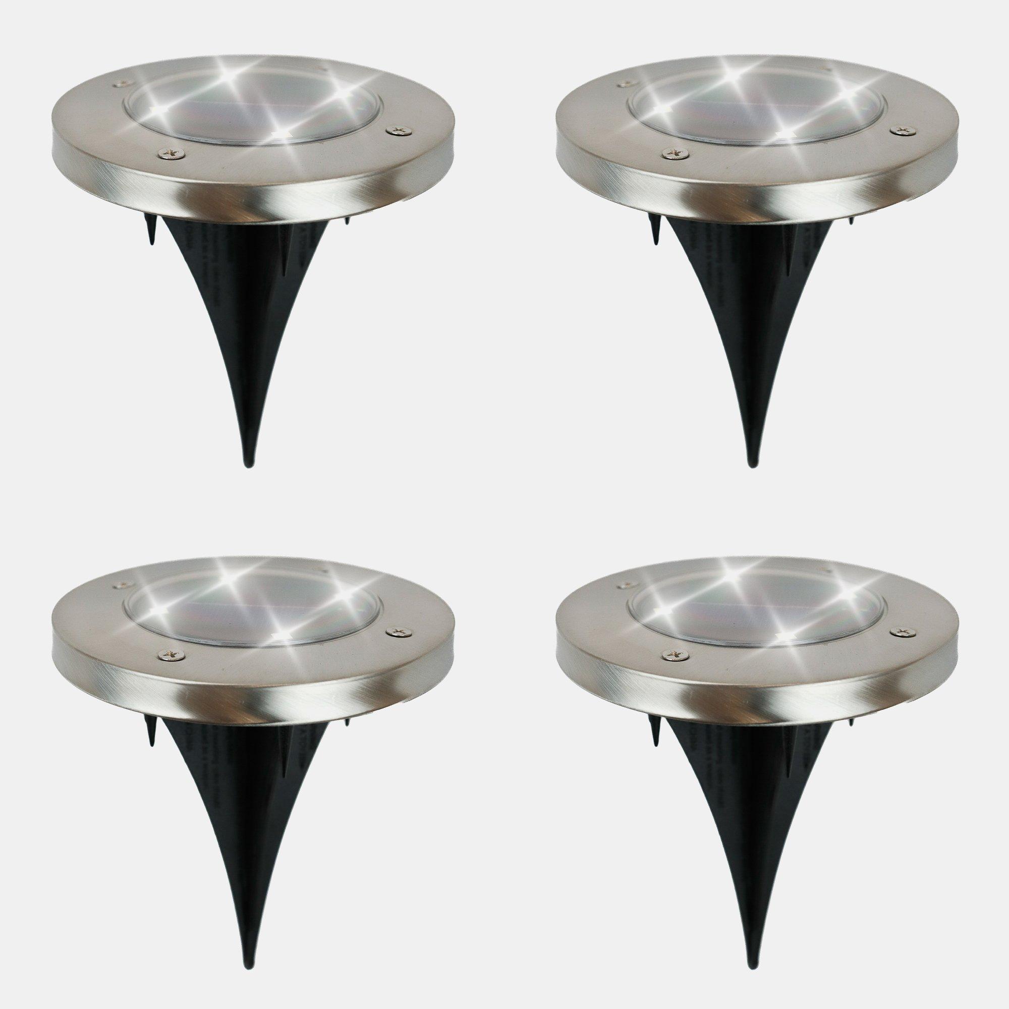 LED - Streetwize - Solar Stainless Steel Deck Lights 4-Pack - 1