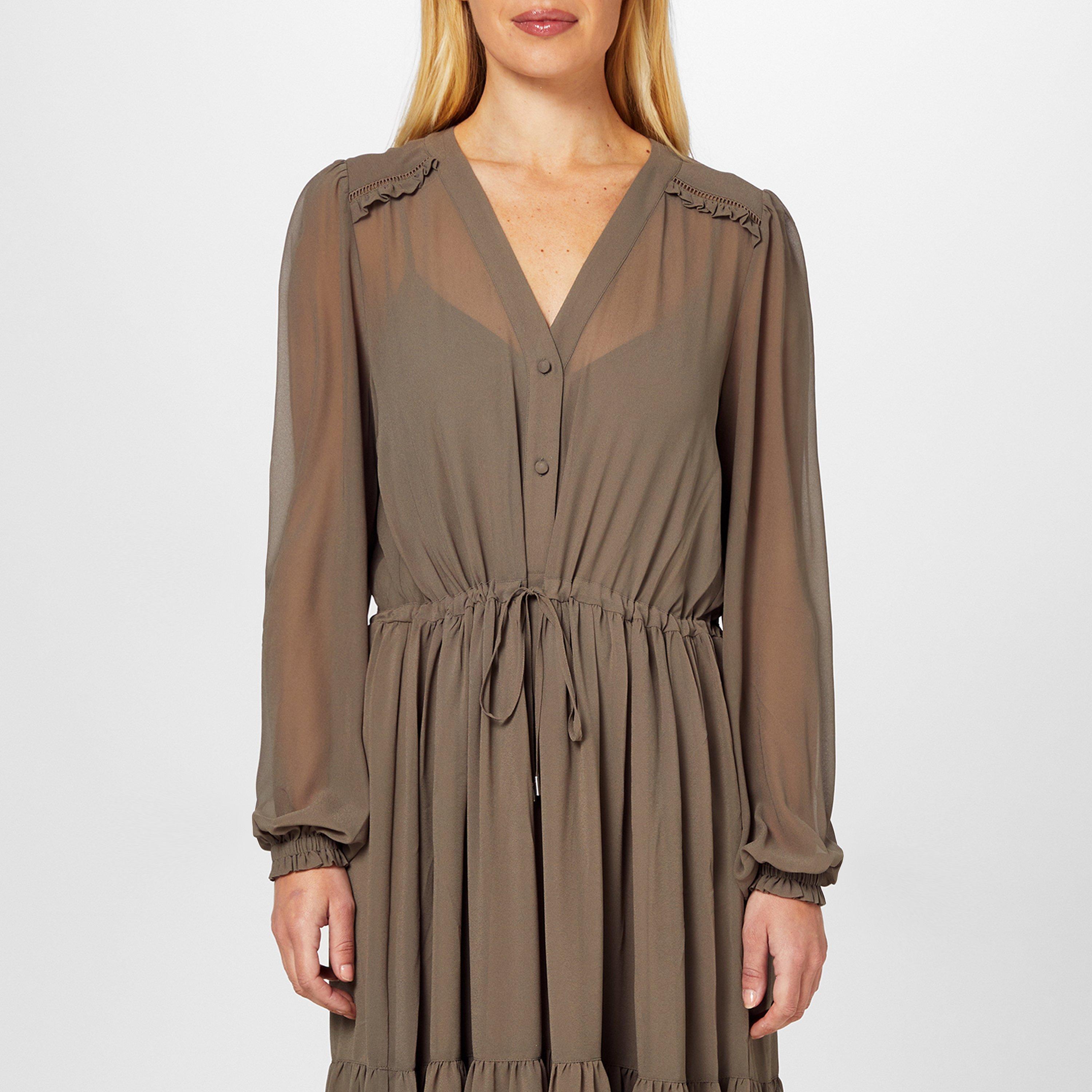 Open Grey 070 - Boss - Women's Tie Waist Maxi Dress - 4