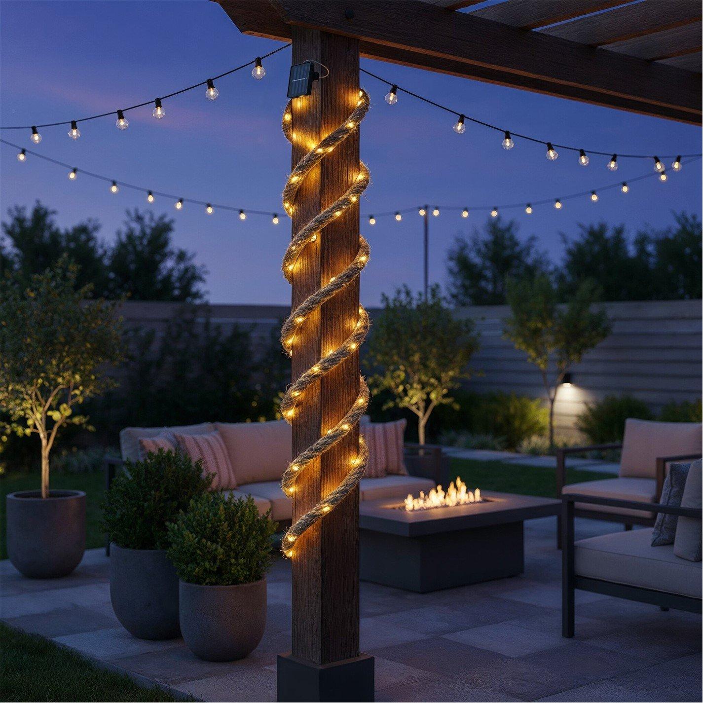 Brown - Streetwize - 4m Decorative Rope with 45 Solar LED Lights - 1