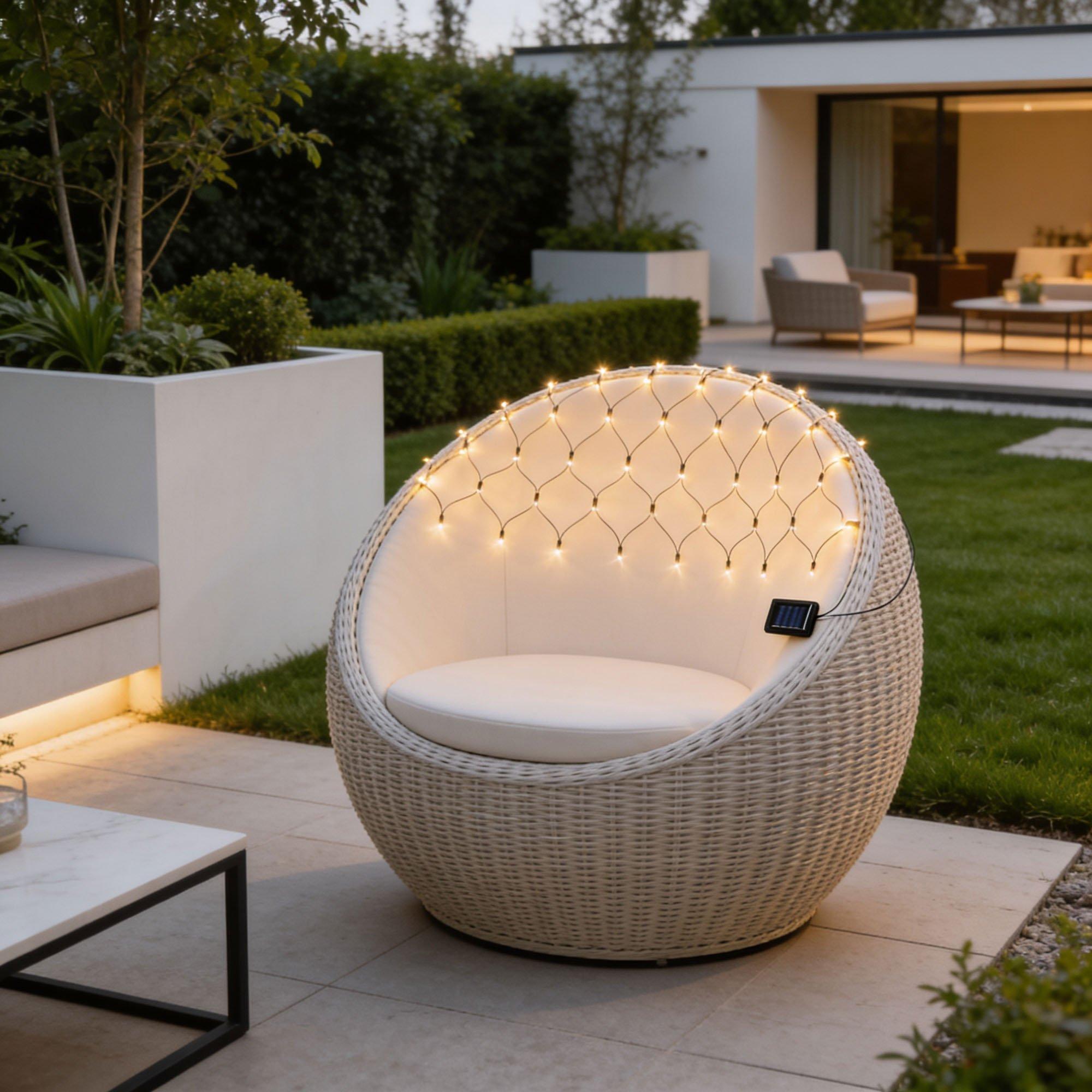 LED - Streetwize - Solar Egg Chair/Net Light - 136 Bright White LEDs - 2