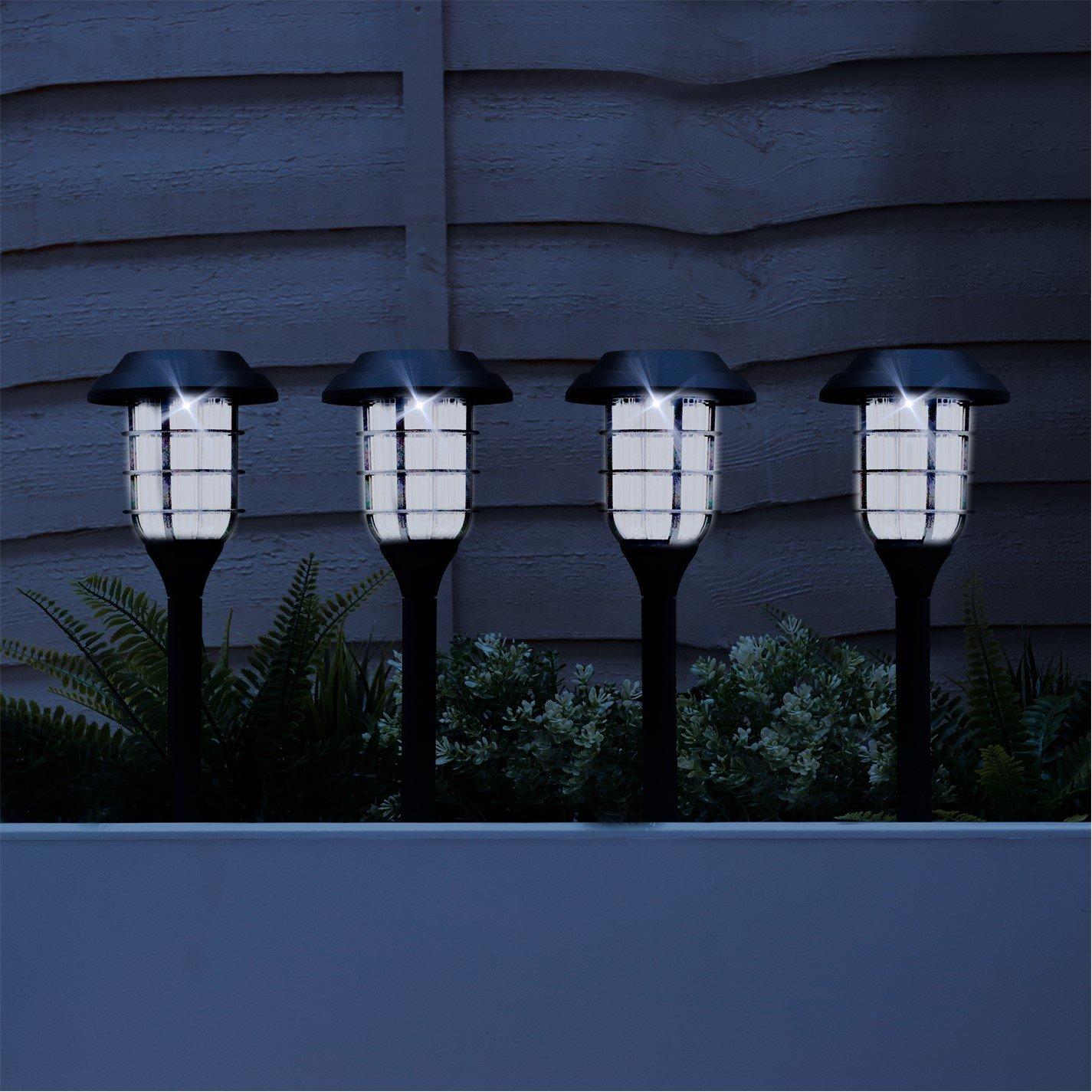 Streetwize Solar Stake Light Bright White Glow - 4-Pack | Sports Direct