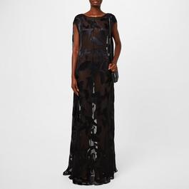 Saint Laurent Devore Butterfly Sheer Dress