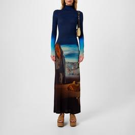 Rabanne Salvador Dali Print Maxi Dress