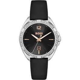 Boss Ladies BOSS Felina Black Leather Strap Watch